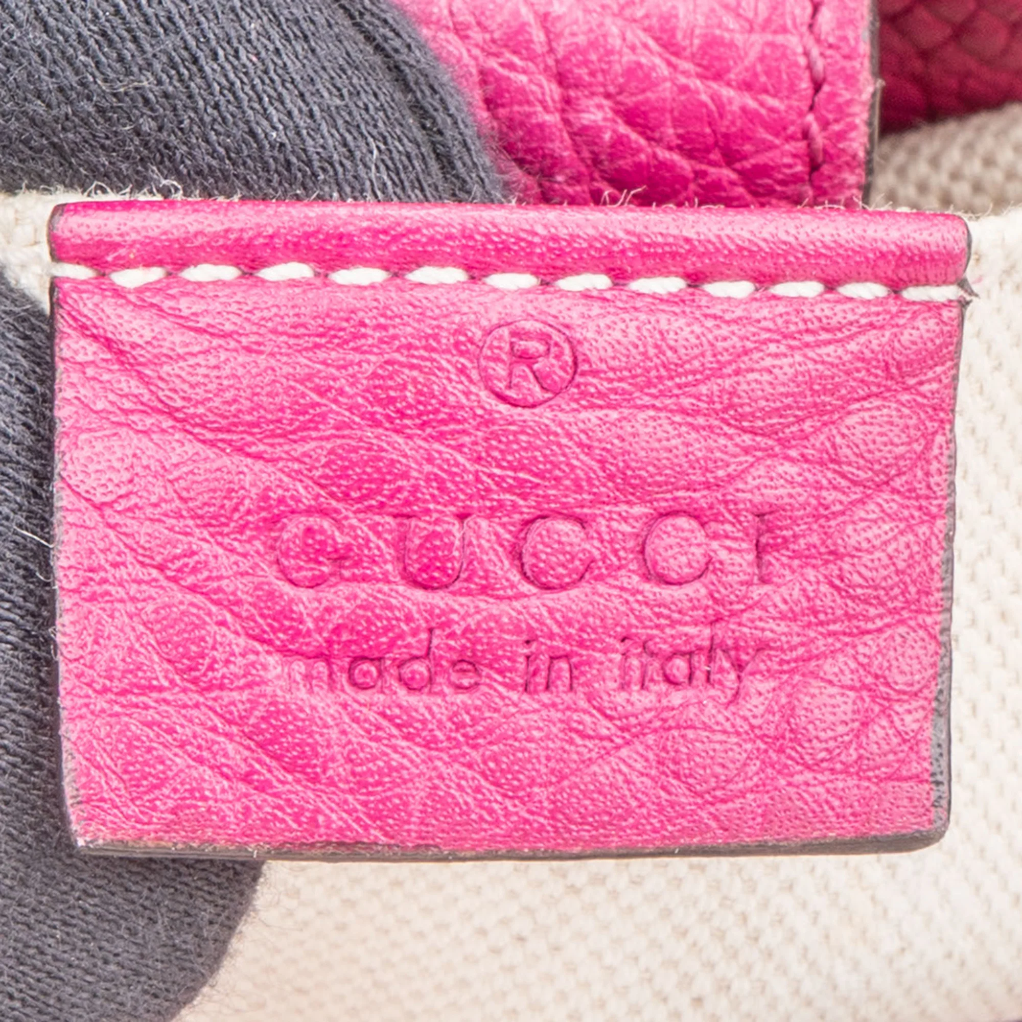 Gucci Pink Leather Mini Bamboo Handbag