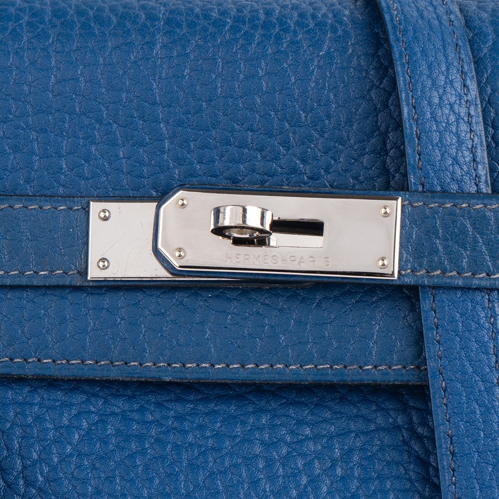 Sac à main Hermès Kelly Retourne 35 en cuir Bleu Togo