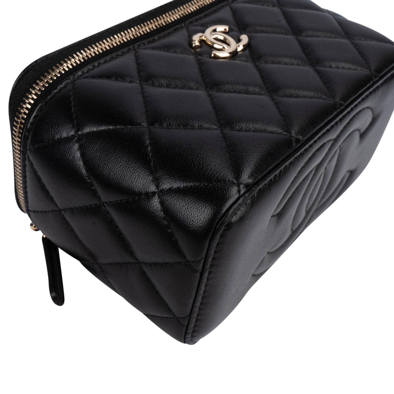 Chanel Quilted Lambskin Vanity Case Crossbody Handbag