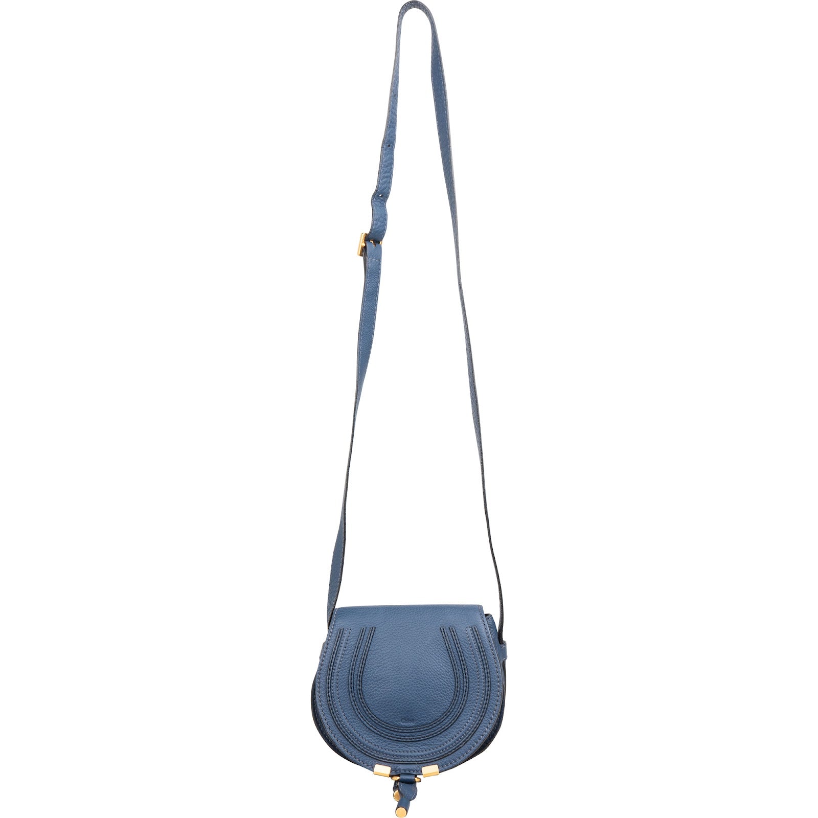 Chloé Grained Calfskin Marcie Small Saddle Crossbody Bag