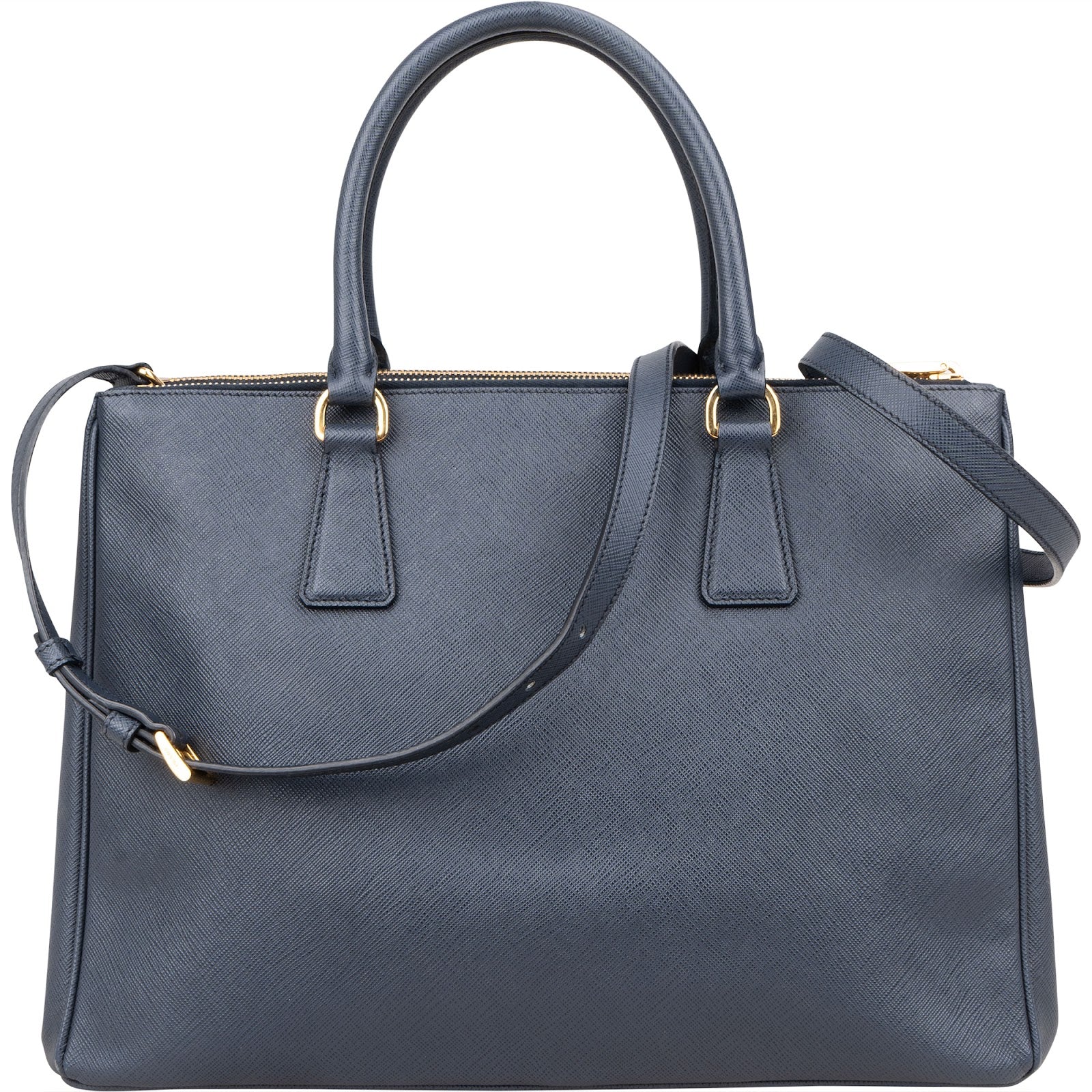 Prada Blue Saffiano Leather Galleria Handbag