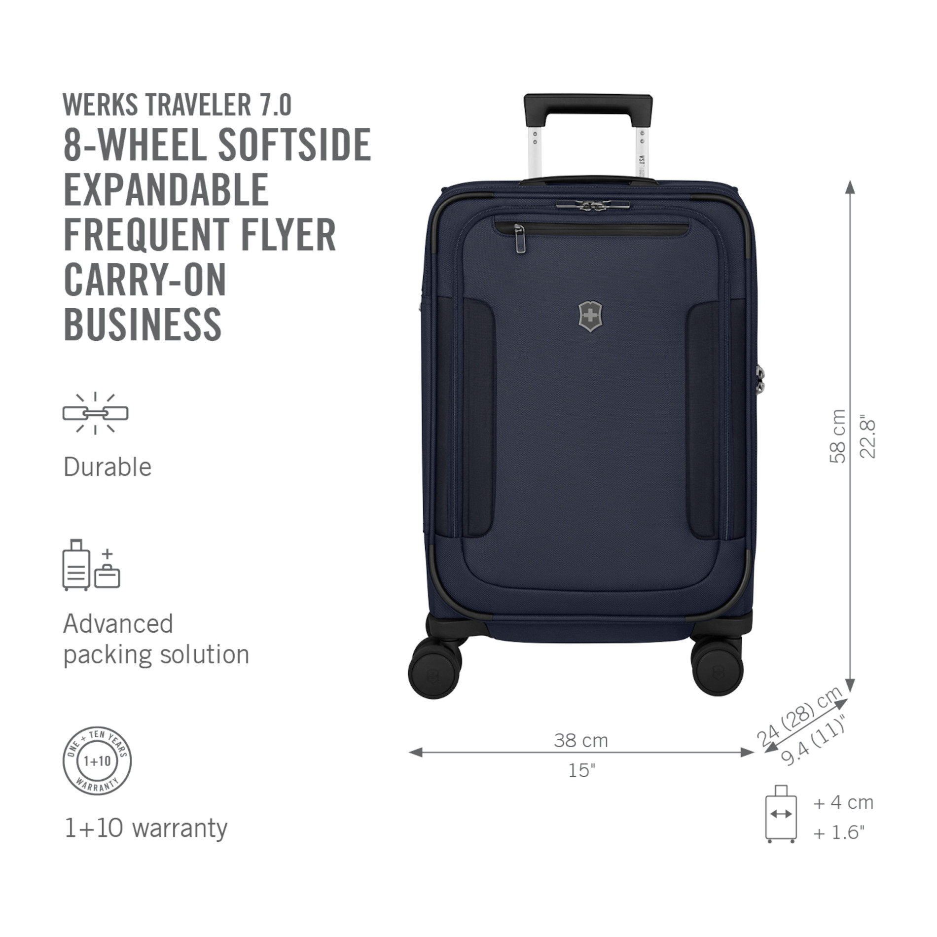 Werks Traveler 7.0 Frequent Flyer Carry-On Business - Navy Blue