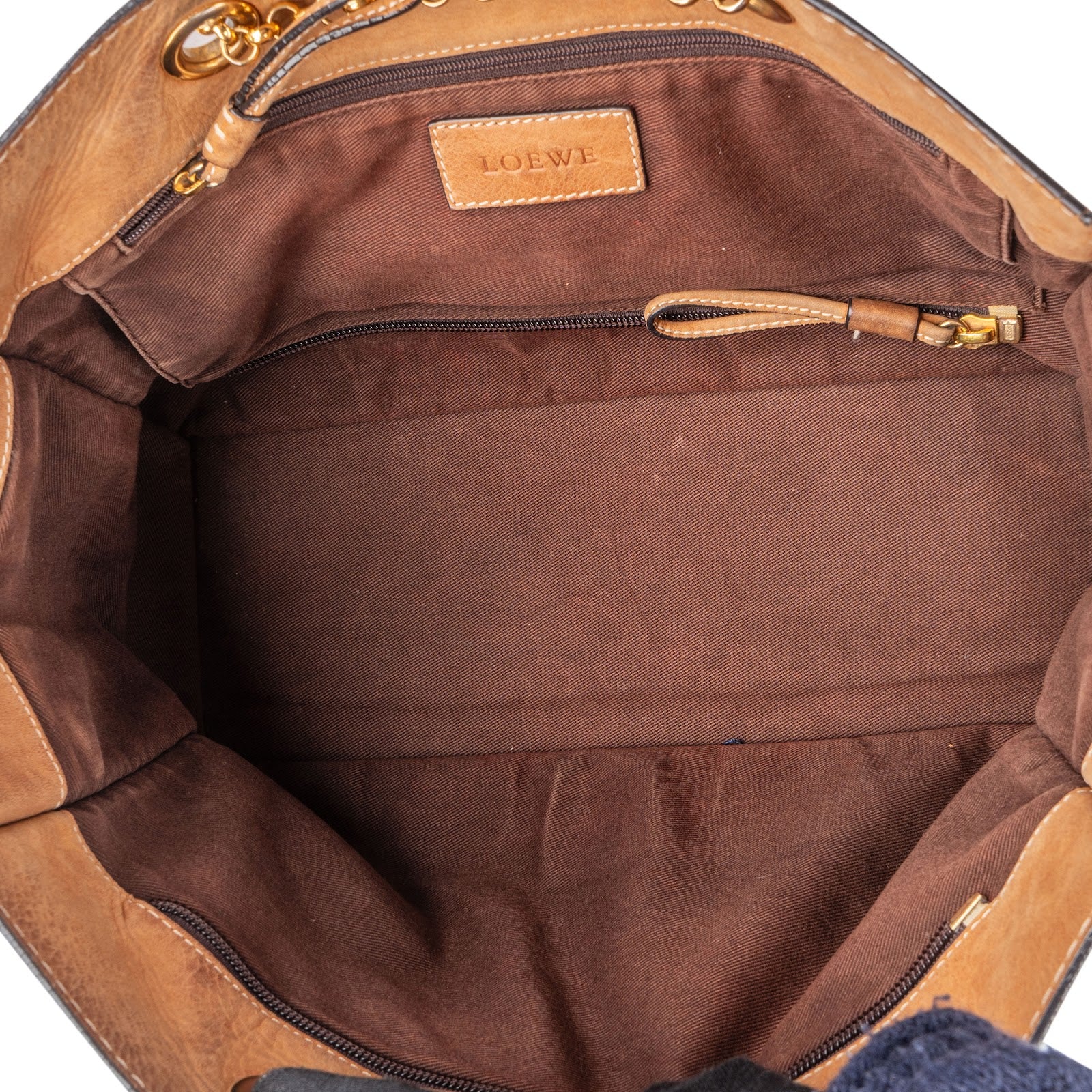 Skórzana torba Loewe Leather Crowns Tote z łańcuszkiem do noszenia na ramię