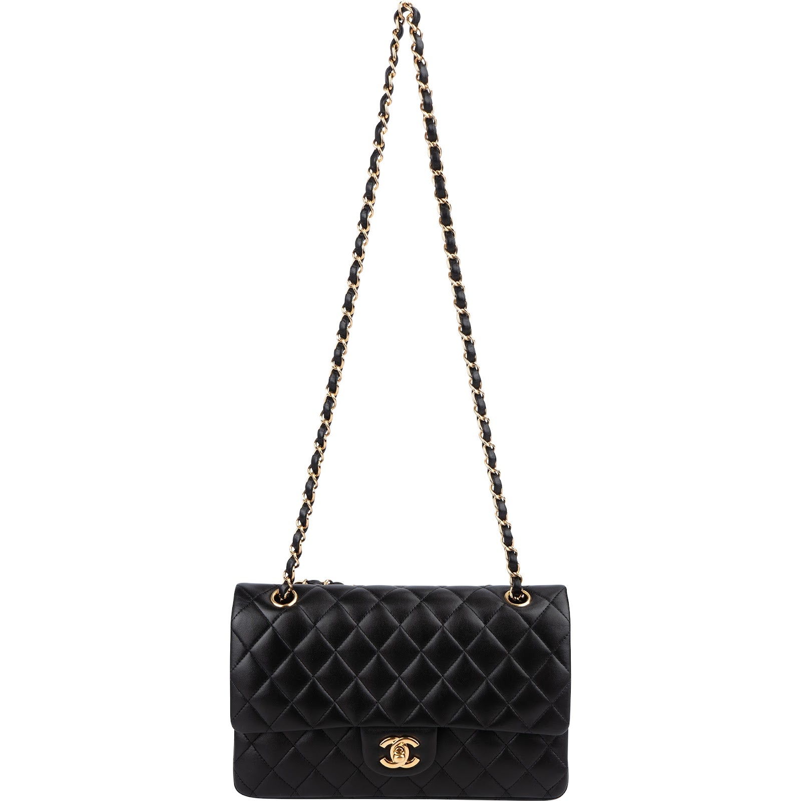 Chanel Quilted Lambskin Medium Double Flap Shoulder Bag