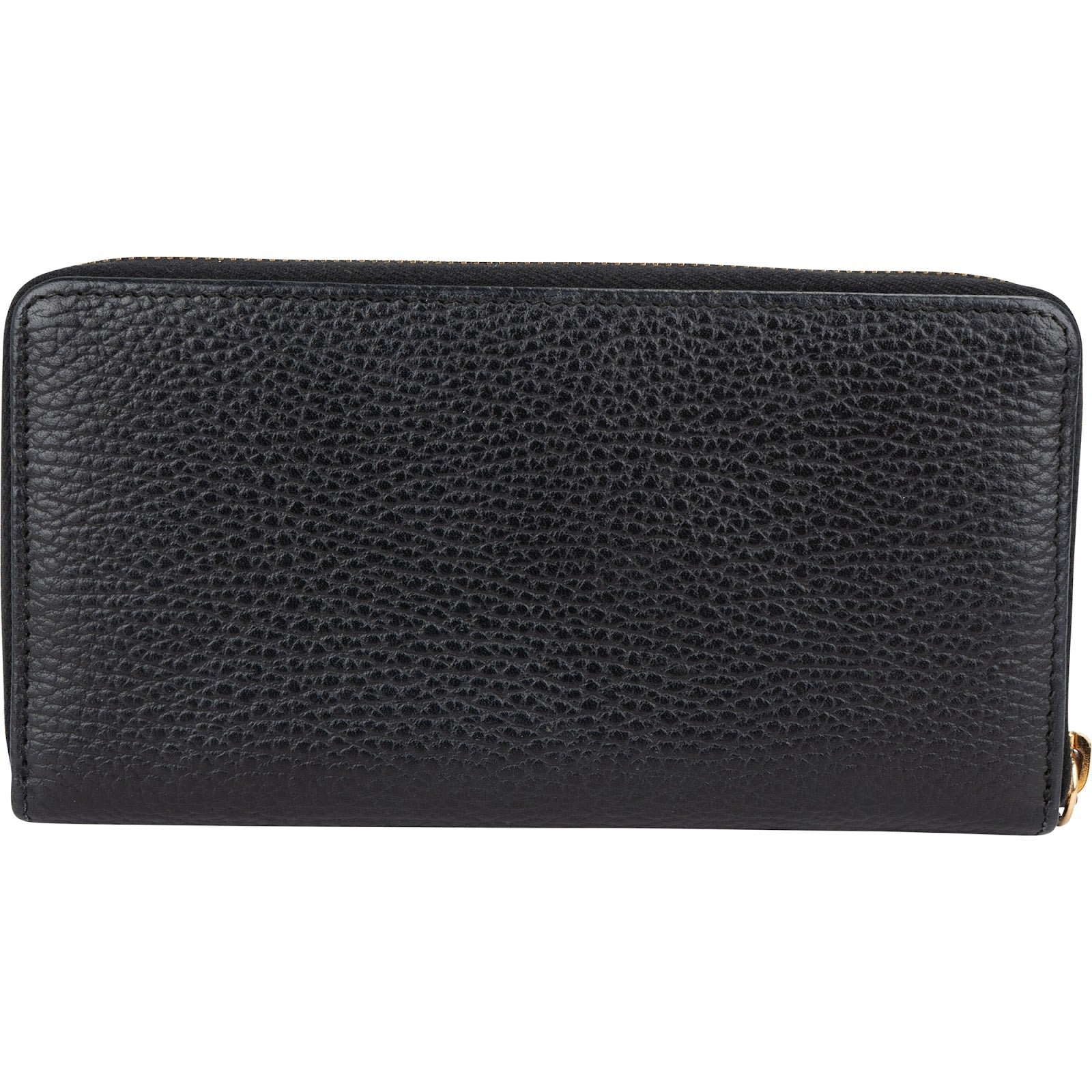Gucci Pebbled Leather GG Zip Around Wallet