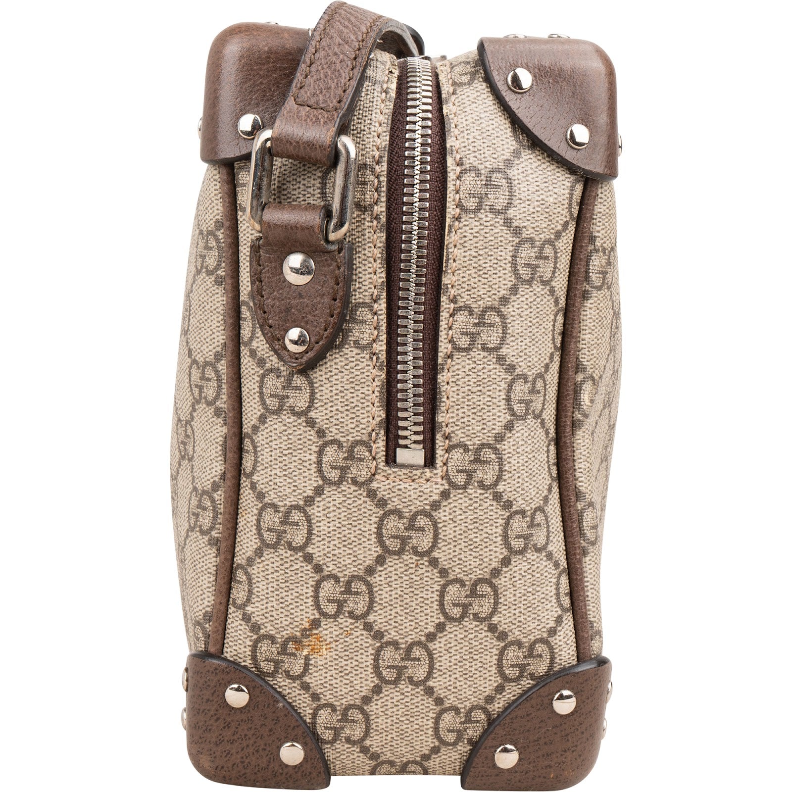 Gucci – Monogram GG Supreme Studded Trunk Crossbody Bag