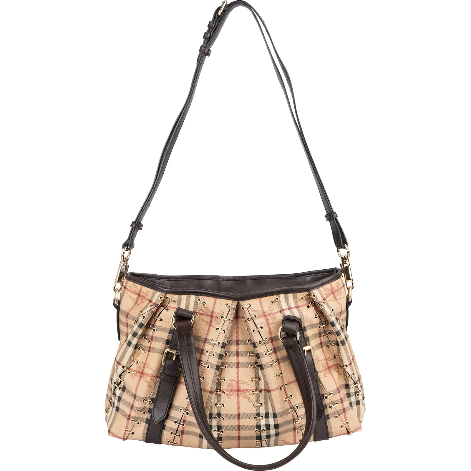 Burberry Haymarket Check Laced Lowry Northfield Shoulder Bag