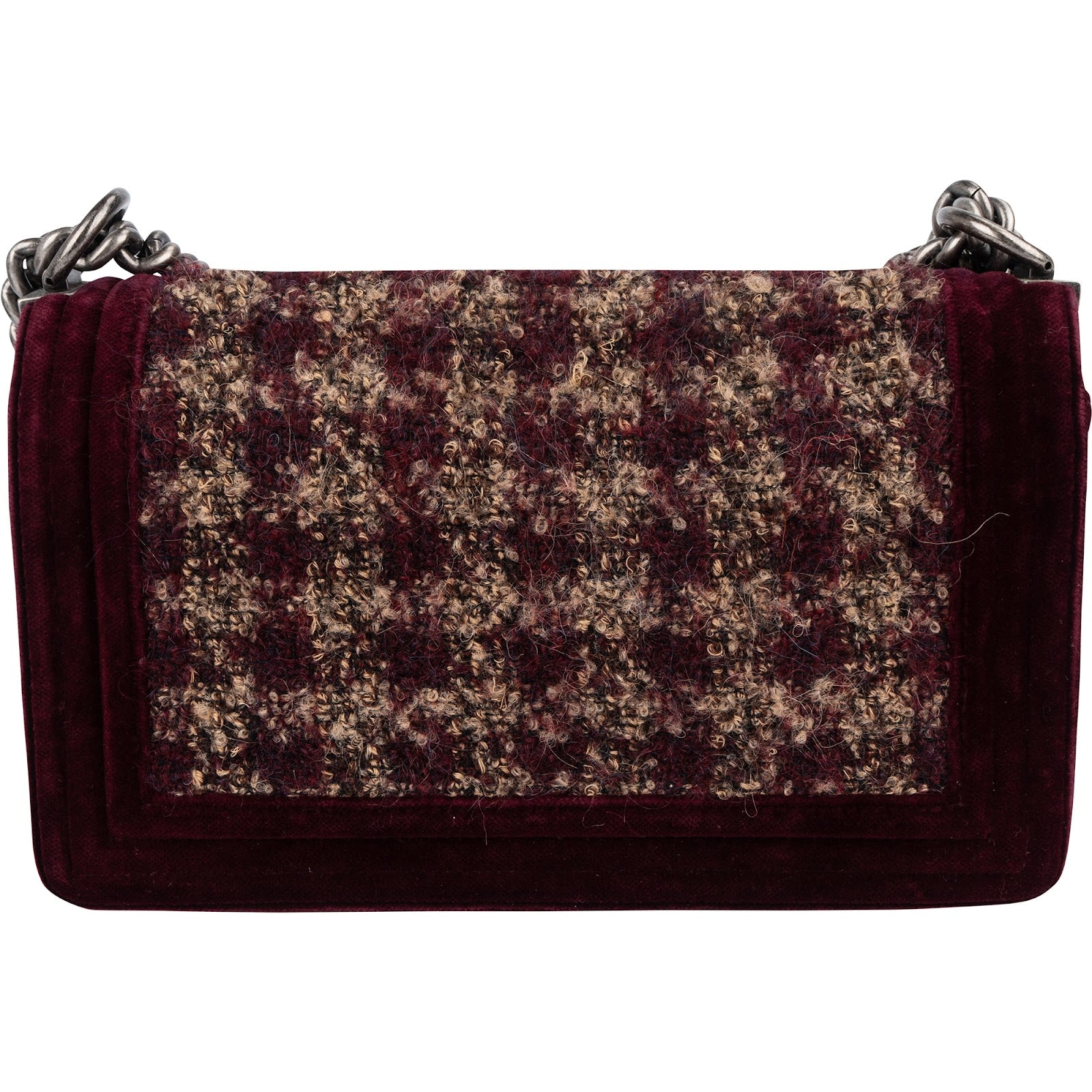 Chanel Velvet & Boucle Tweed Medium Boy Crossbody Bag