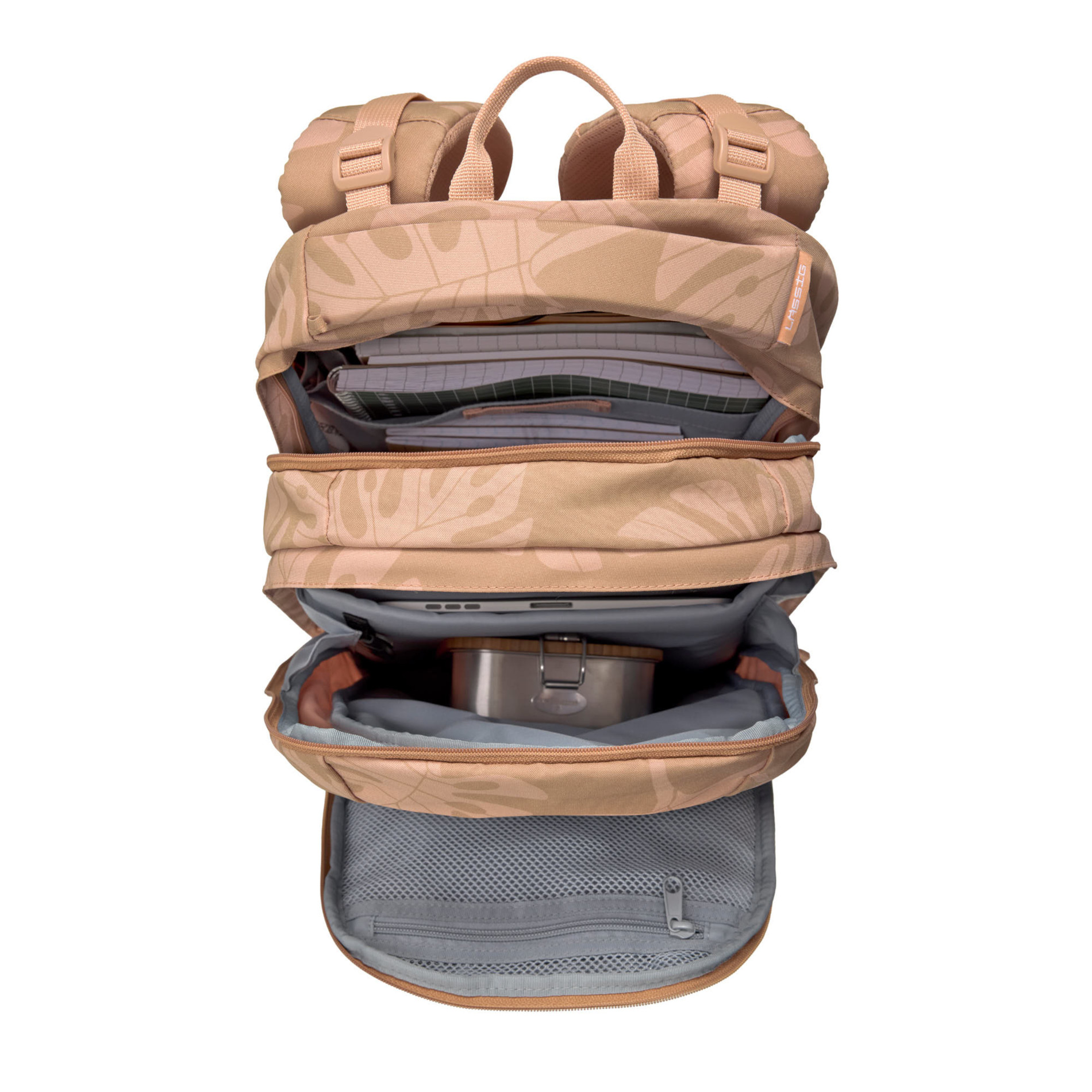 School Backpack Origin Bold - Leaves Caramel