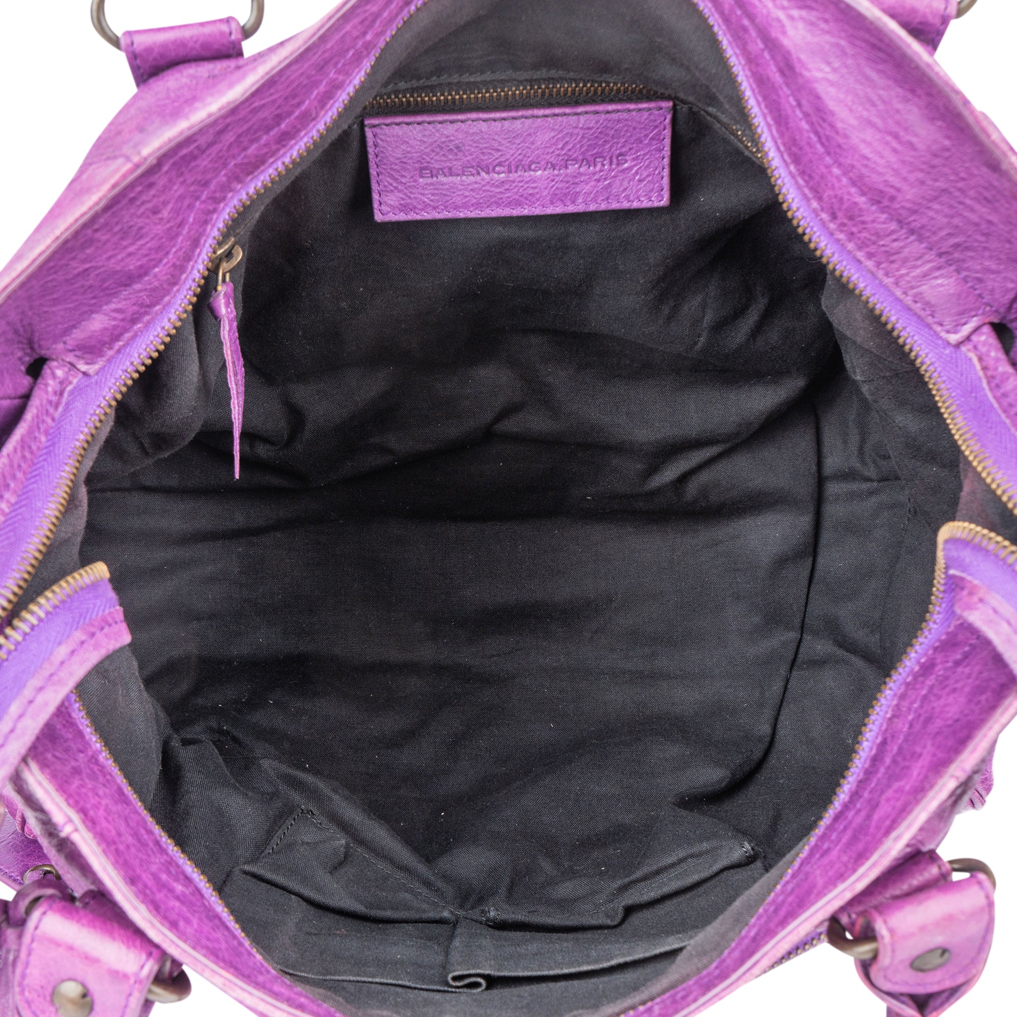 Balenciaga Purple Leather Classic City Handbag