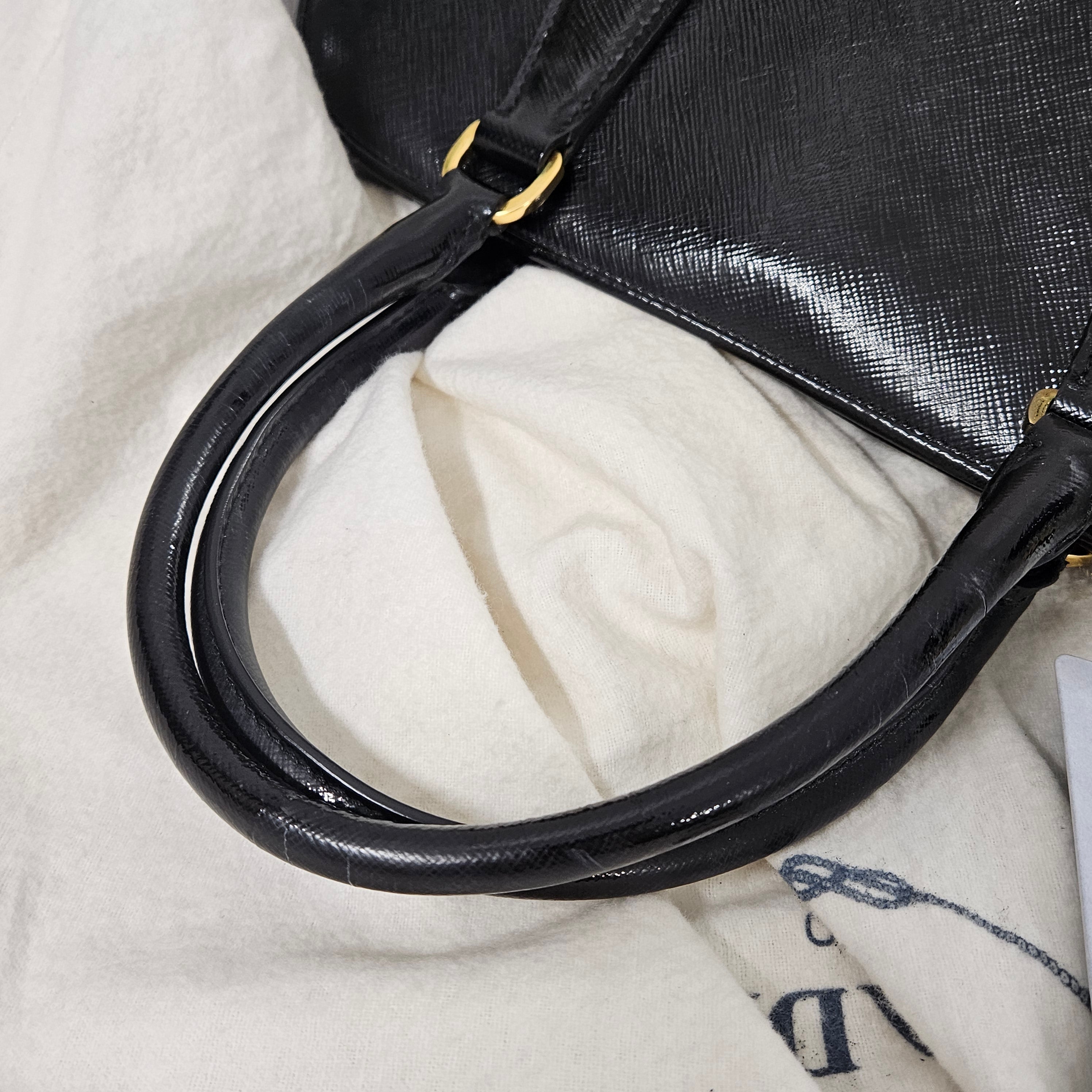 Prada Saffiano Vernis Leather Promenade Handbag