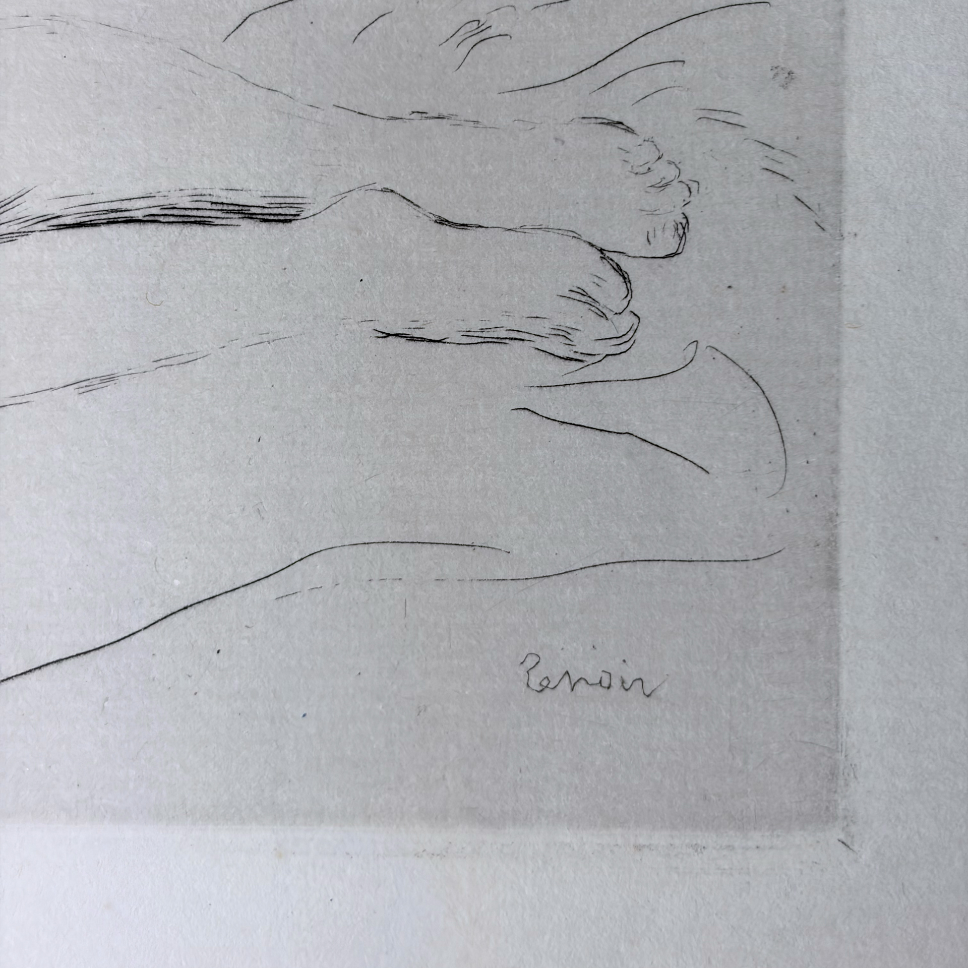 Auguste Renoir  - Femme nue couchée , tournée à gauche - Lithographie 1910