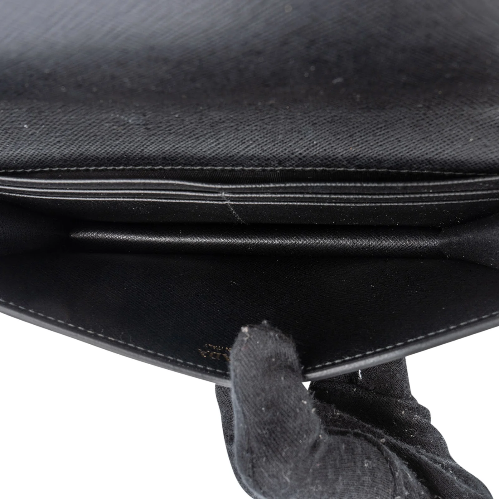 Prada Saffiano Leather Floral Flame Wallet on Chain Crossbody Bag