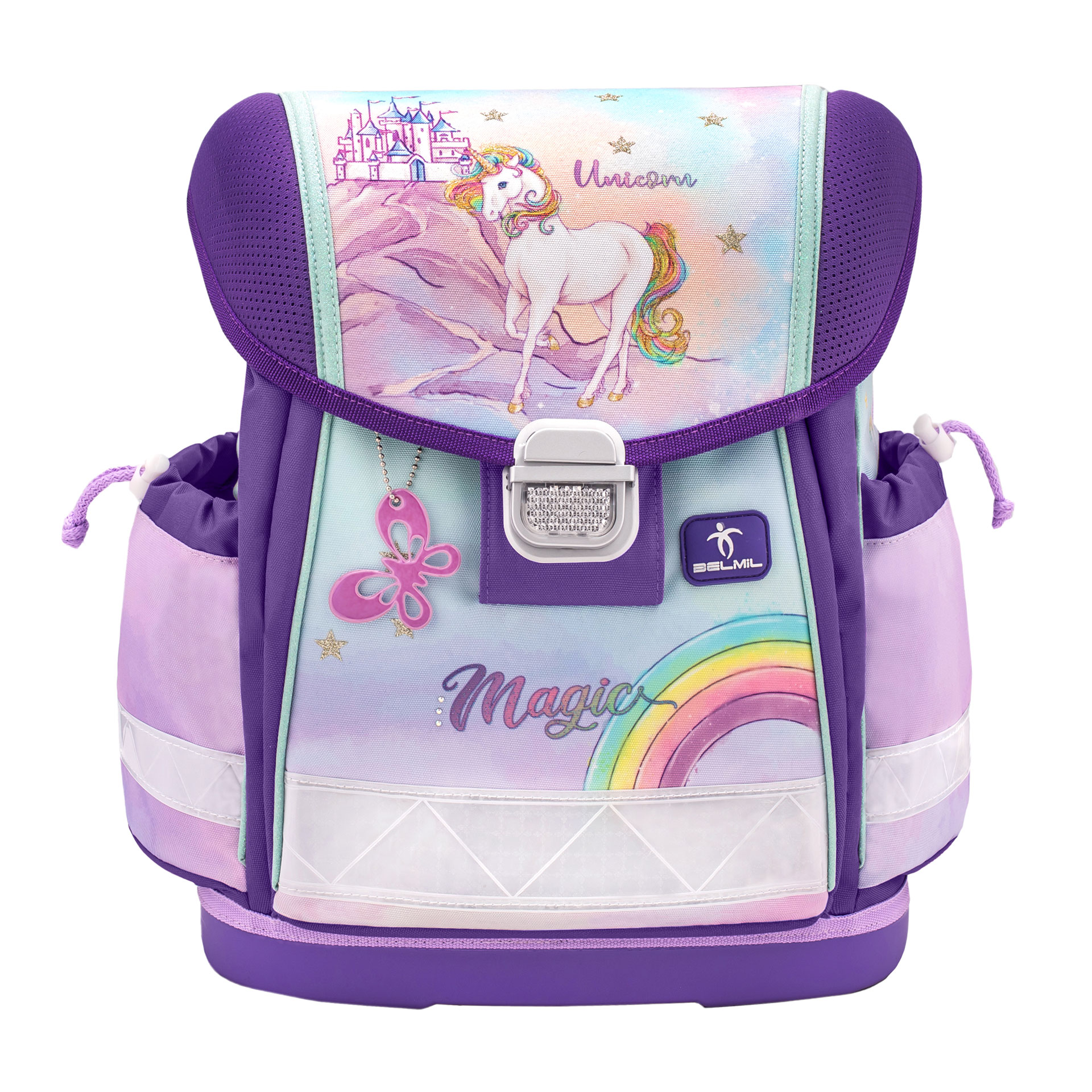 Classy ergonomisches Schulranzen-Set 4-teilig - Rainbow Unicorn Magic 