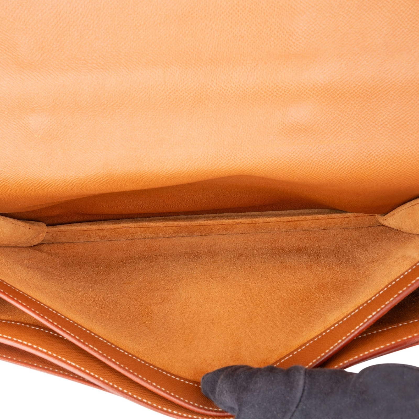Borsa da lavoro Hermès in pelle marrone Courchevel "Sac à Dépeches"
