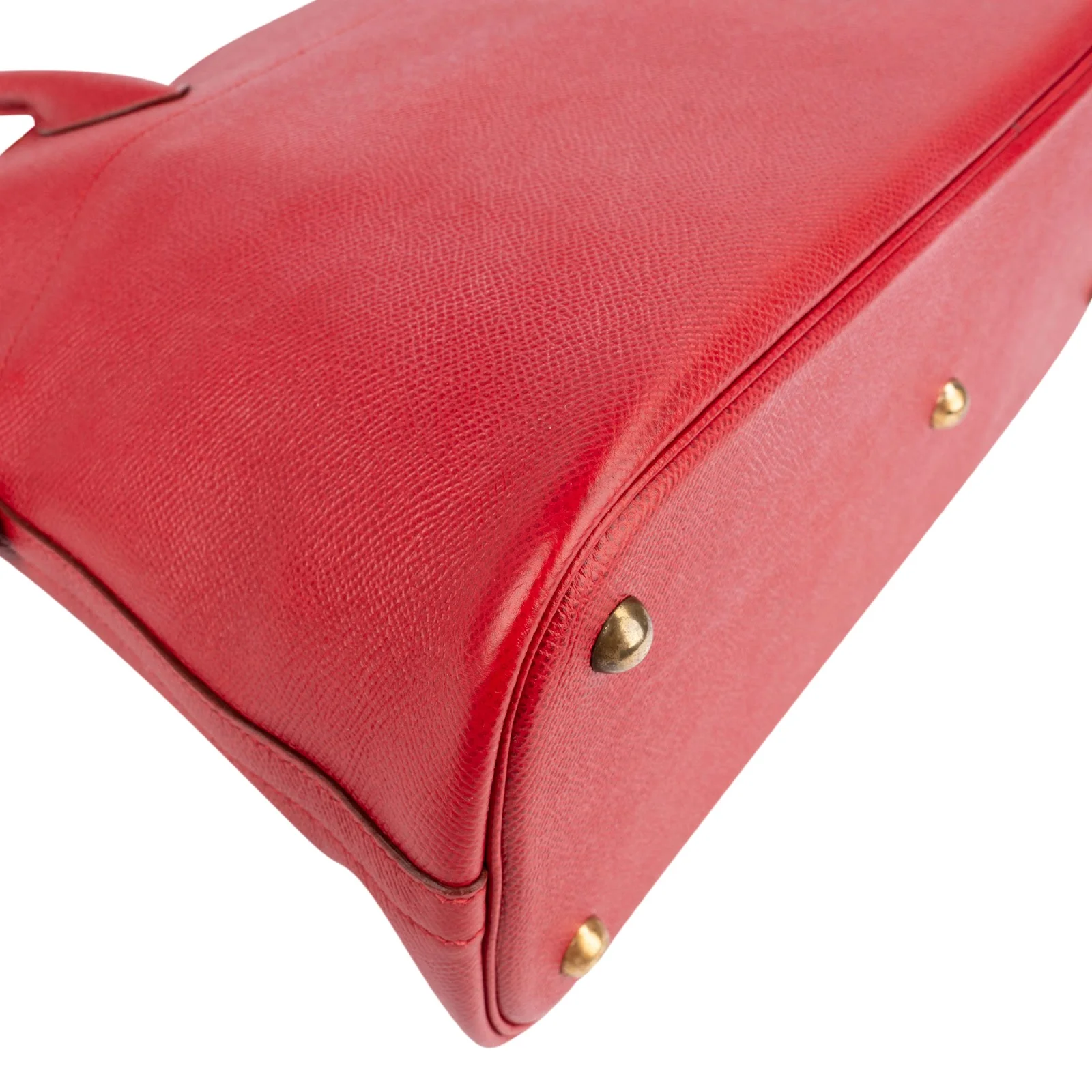 Hermès Rouge Courchevel Leather Bolide 35 Handbag