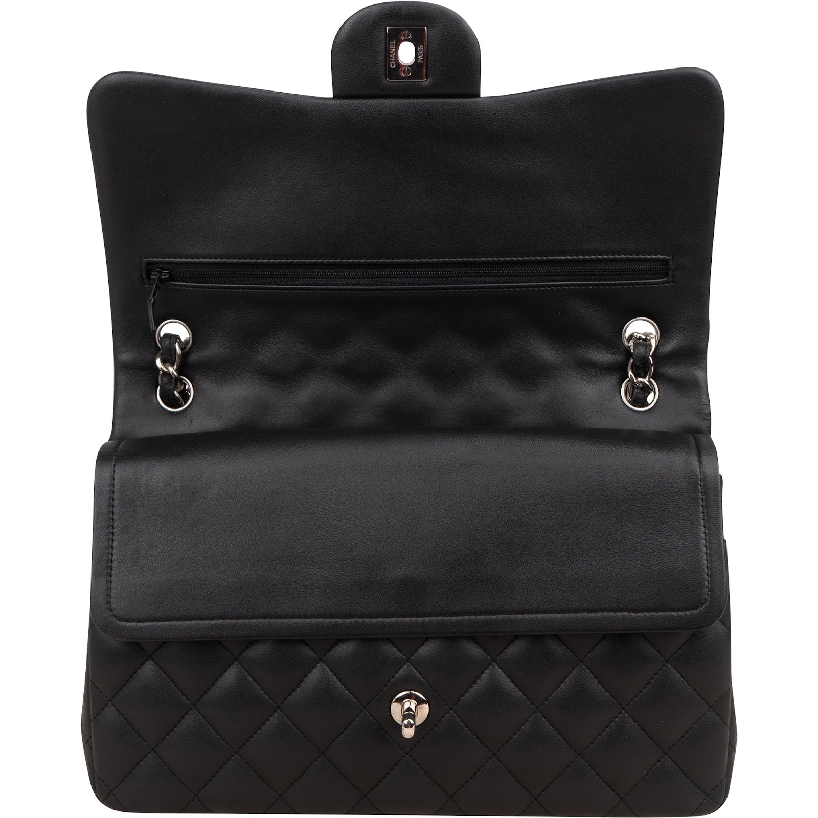 Chanel Quilted Lambskin Jumbo Double Flap Crossbody Bag