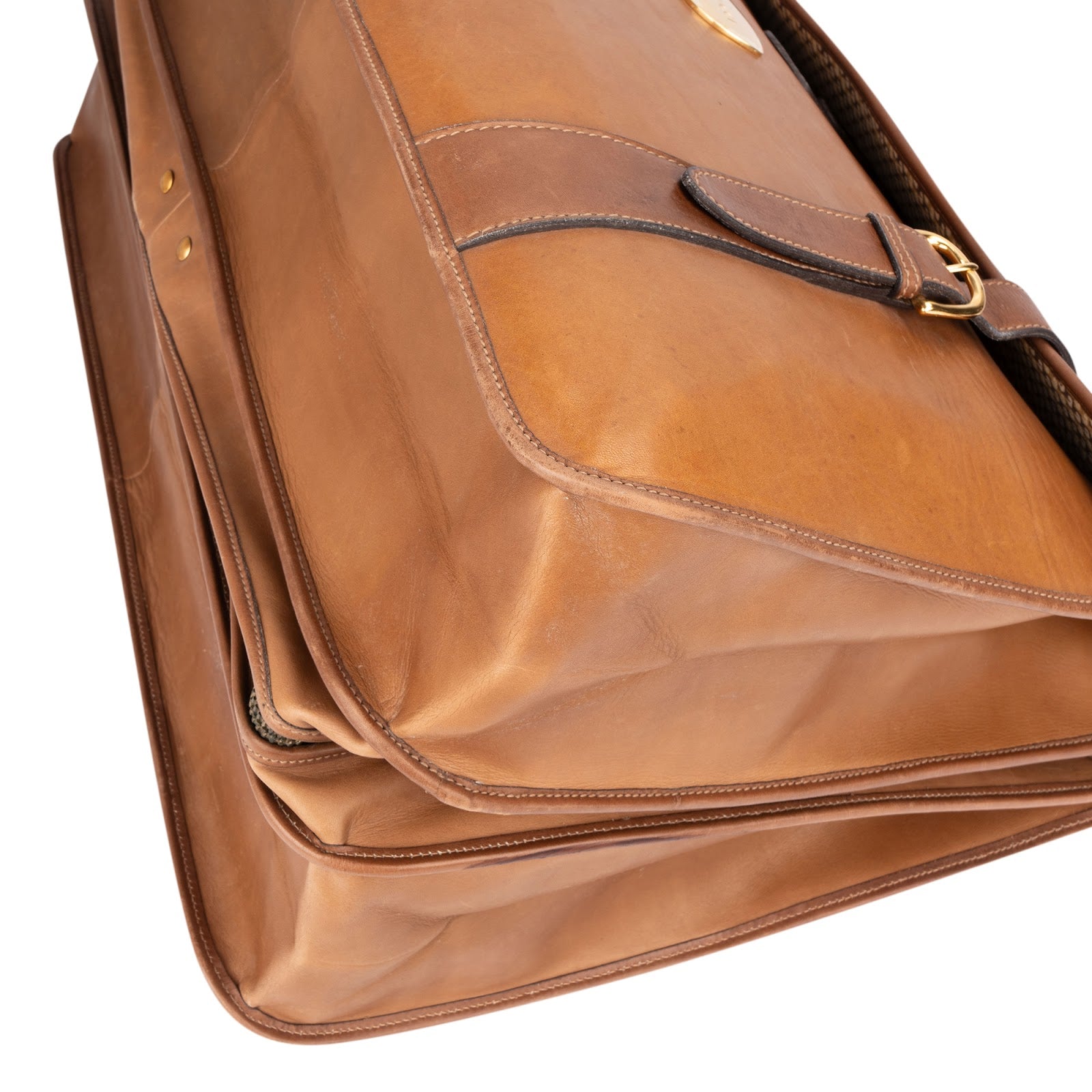 GUCCI Leather Vintage Web Stripe 55 Travel Bag