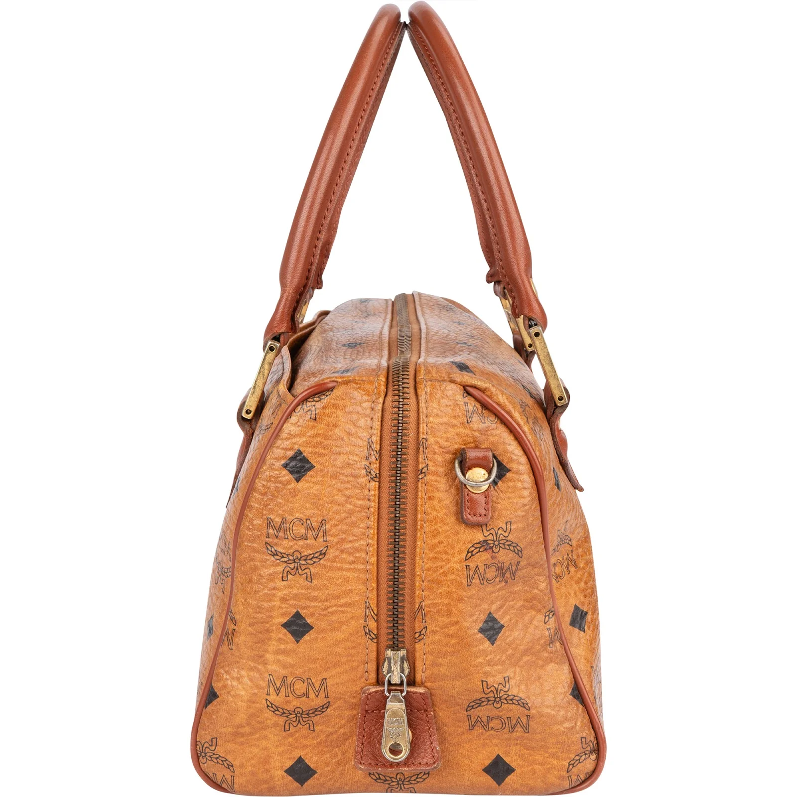 MCM Monogram Visetos Boston  Bag