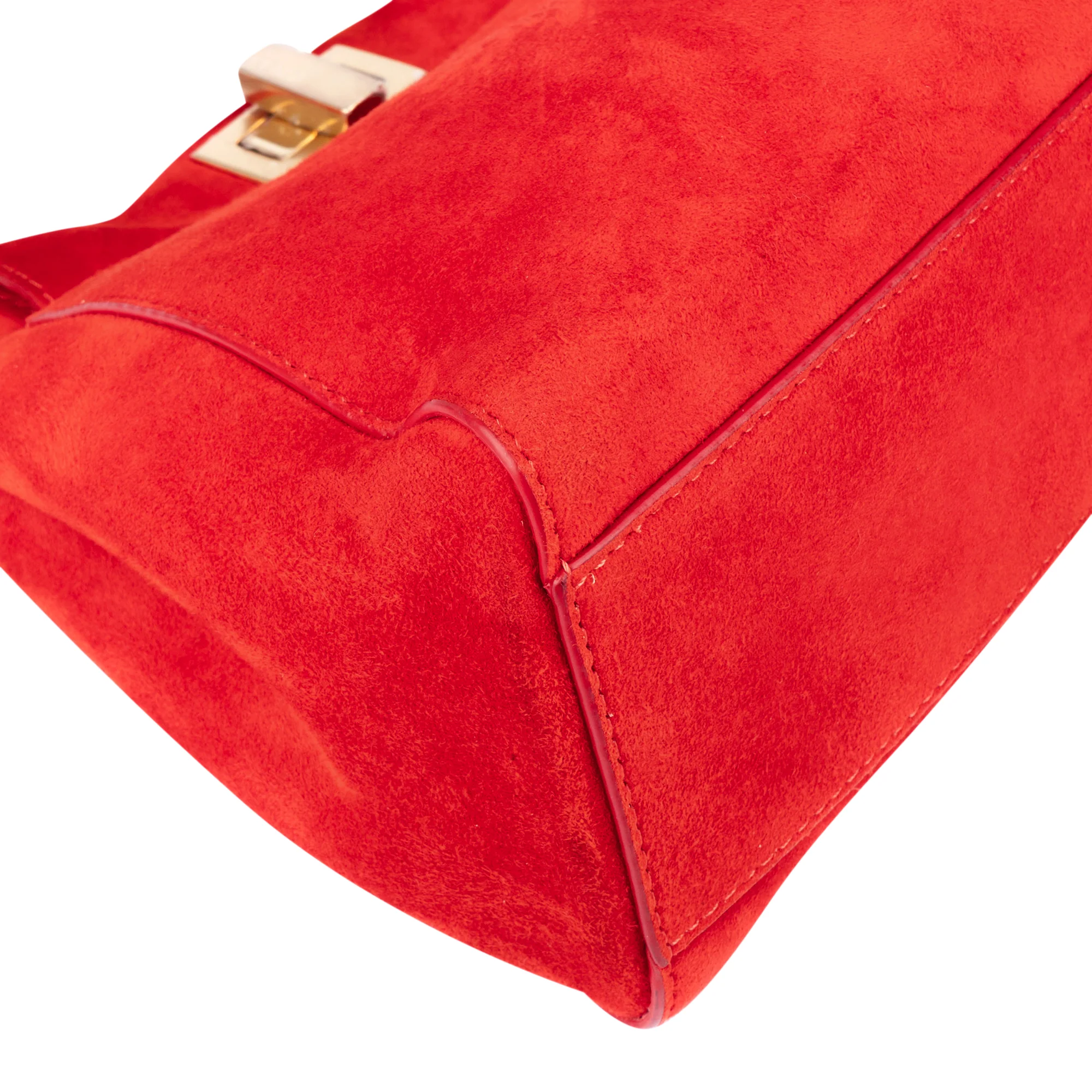 Fendi Red Suede Peekaboo Handbag