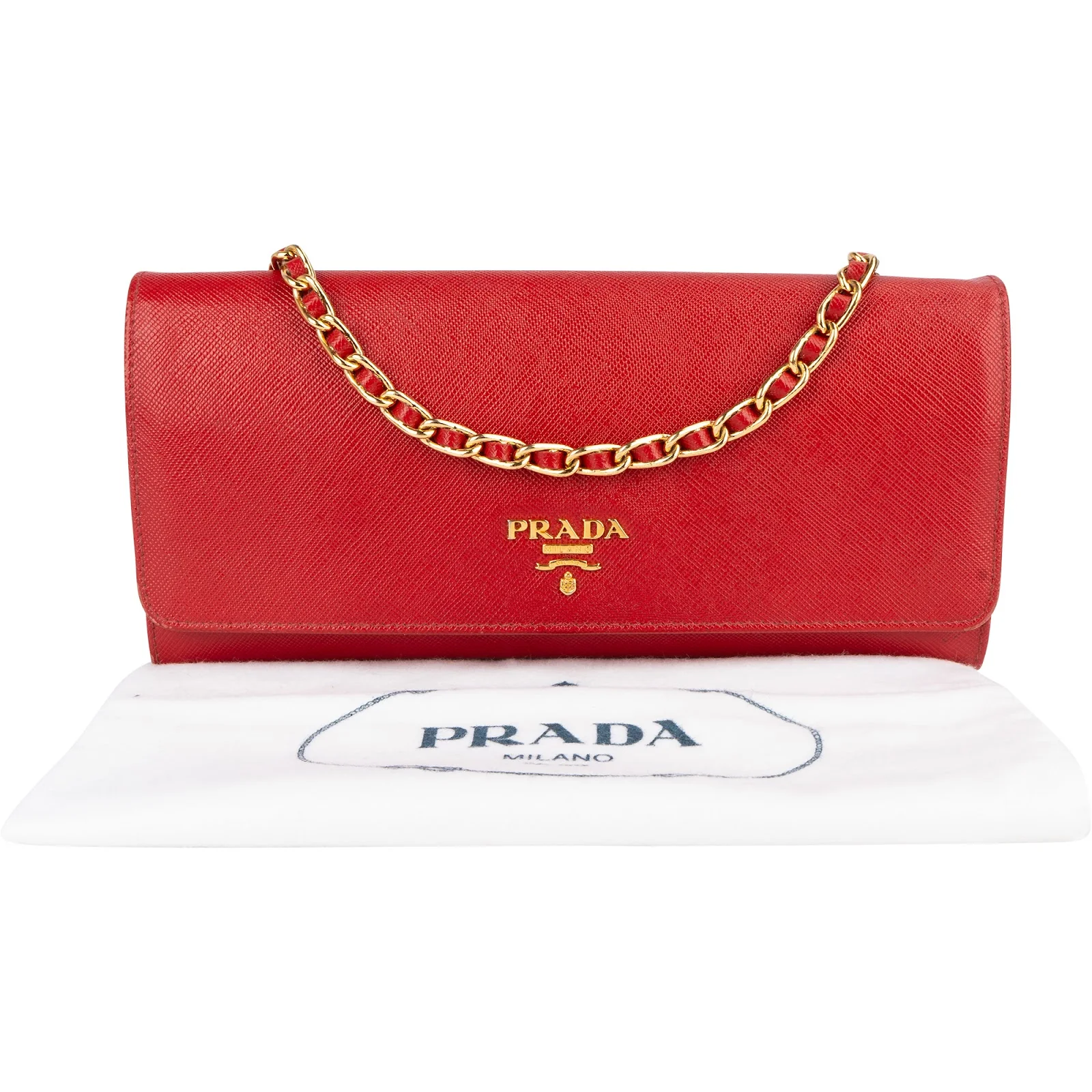 Prada Saffiano Leather Wallet On Chain Crossbody Bag