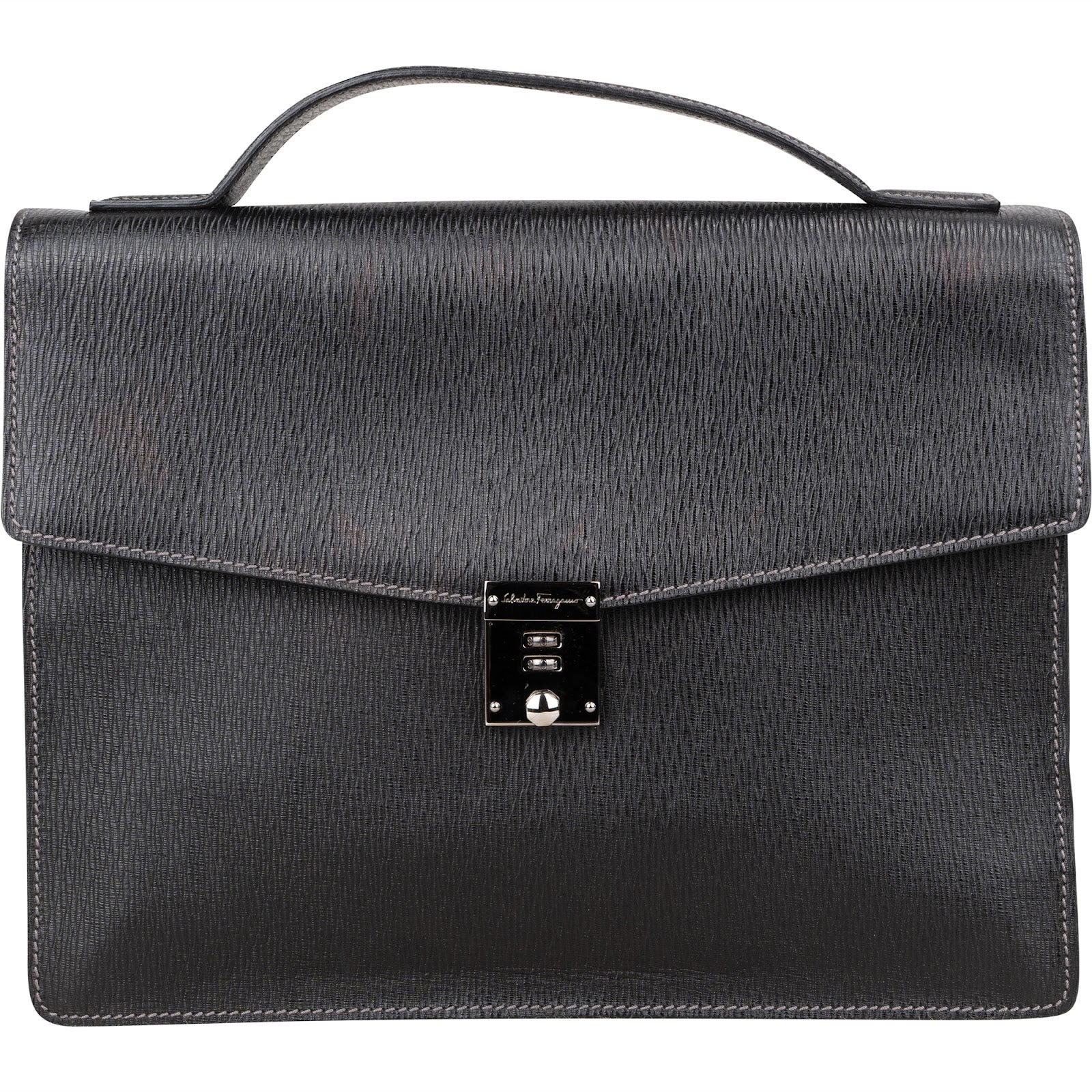Salvatore Ferragamo - Grained Leather Briefcase