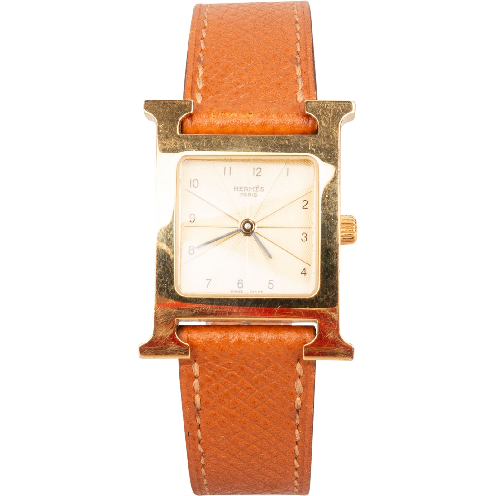 Hermès Gold Tone Heure H HH1.201 Damenuhr