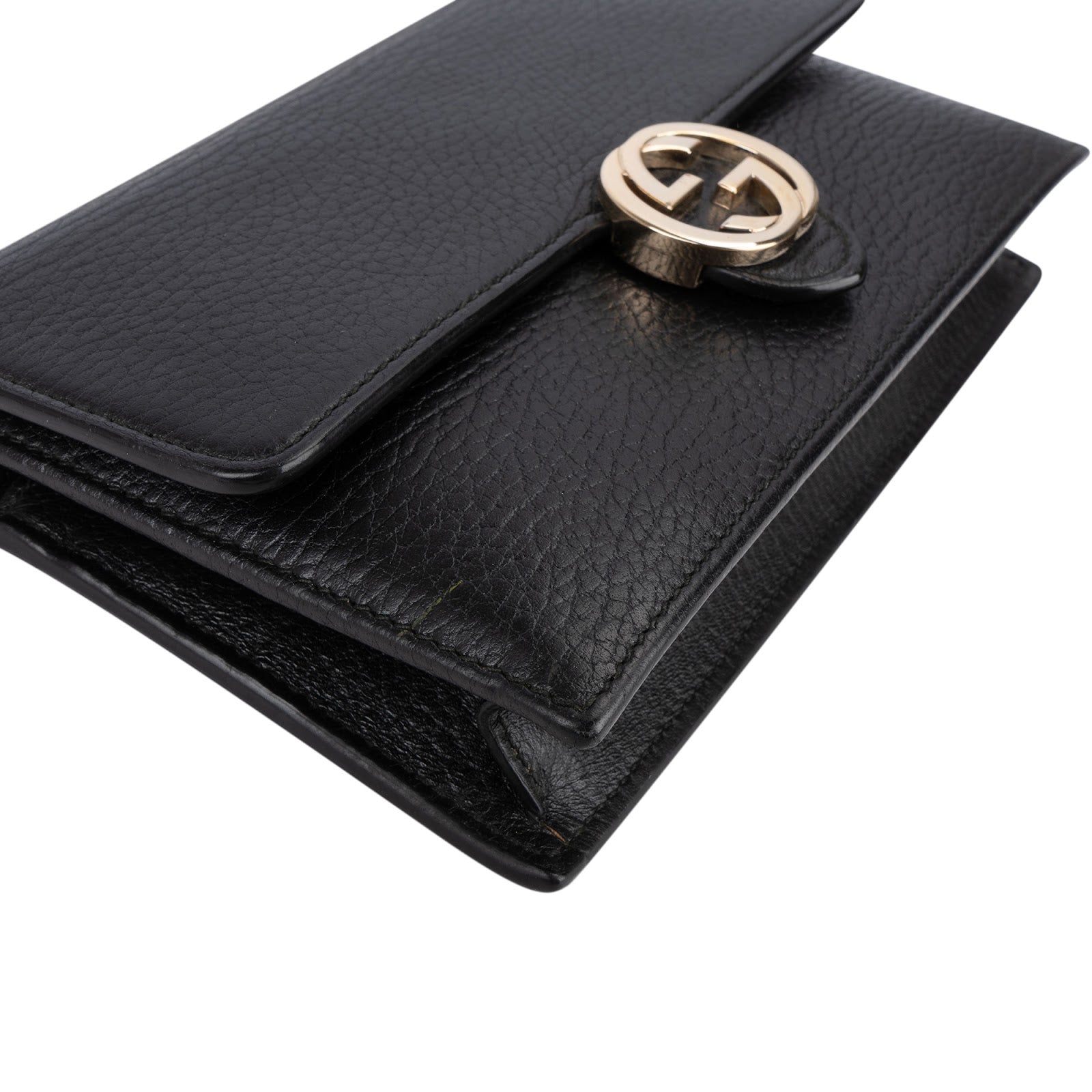 Gucci Leather Interlocking GG Wallet On Chain