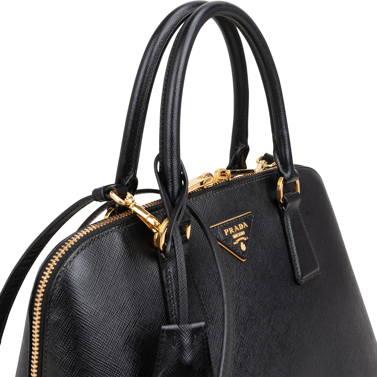Prada Black Saffiano Leather Promenade Handbag