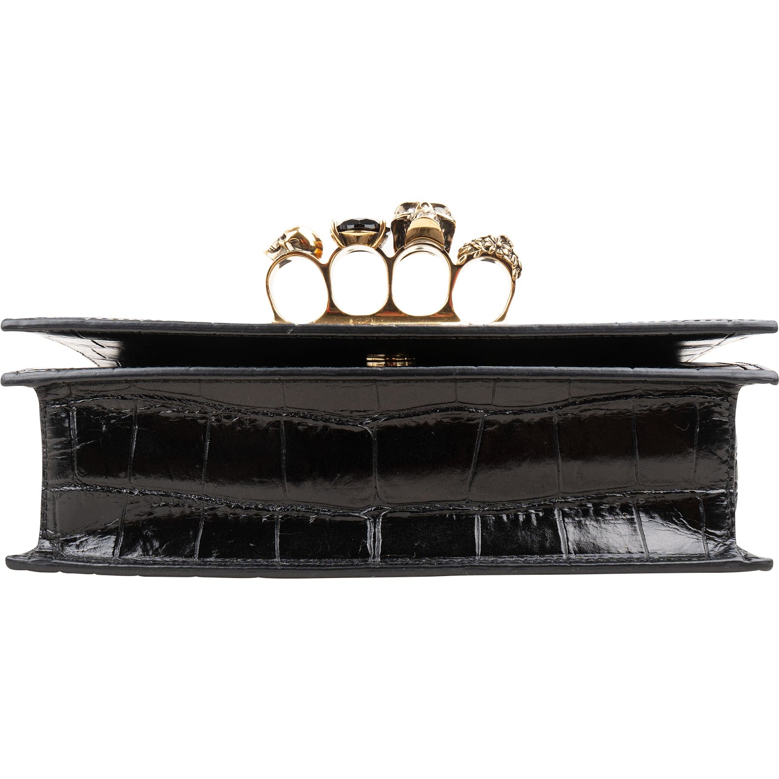 Alexander McQueen – Croc Jewelled Knuckle Crossbody Bag