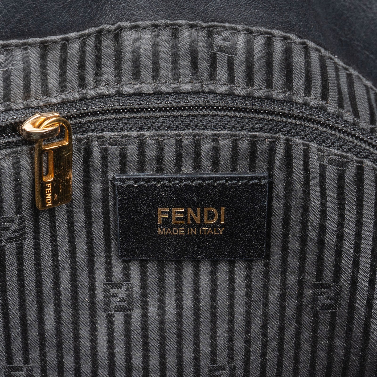 Fendi Black Leather Mamma Baguette Shoulder Bag