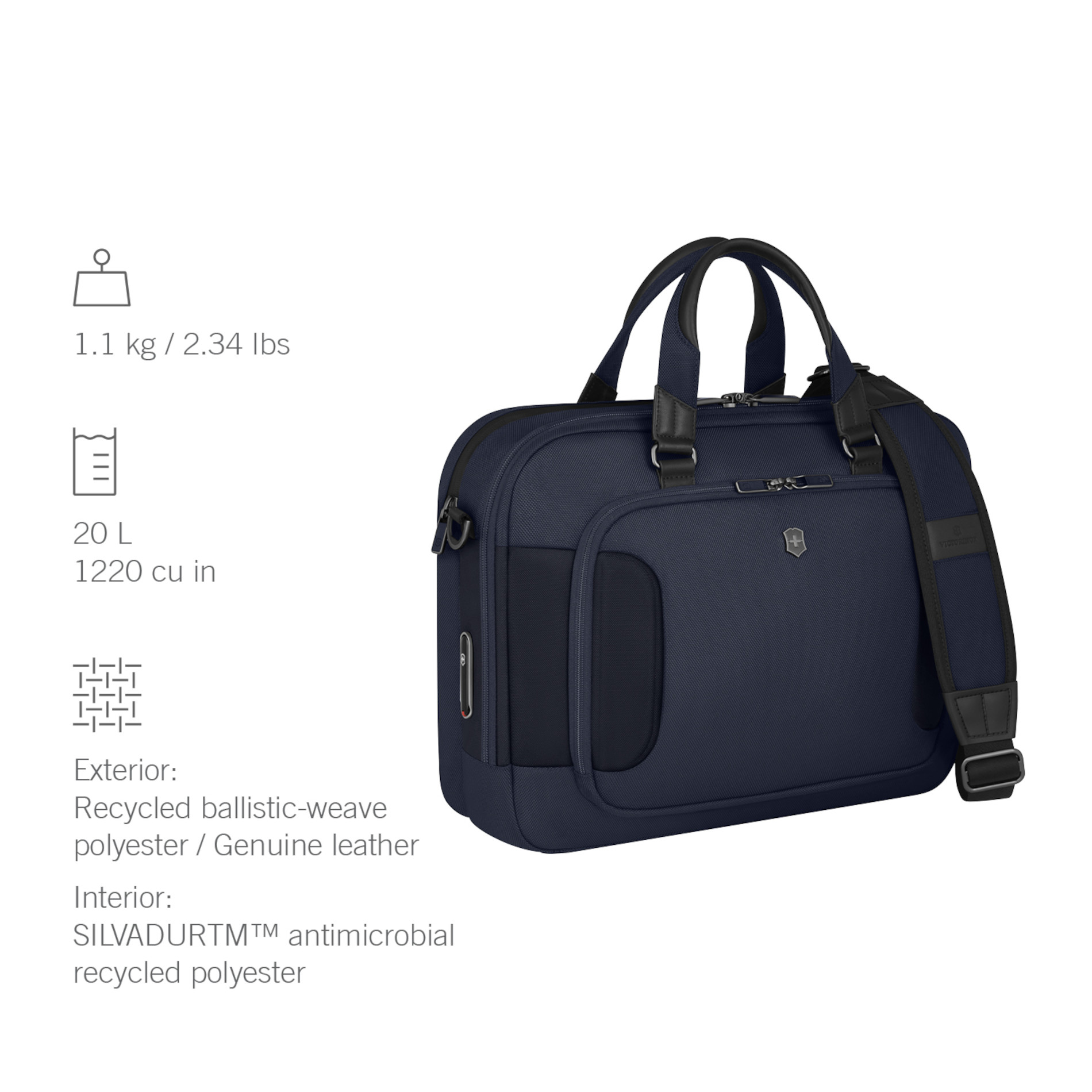 Werks Traveler 7.0 Deluxe Briefcase - Navy Blue