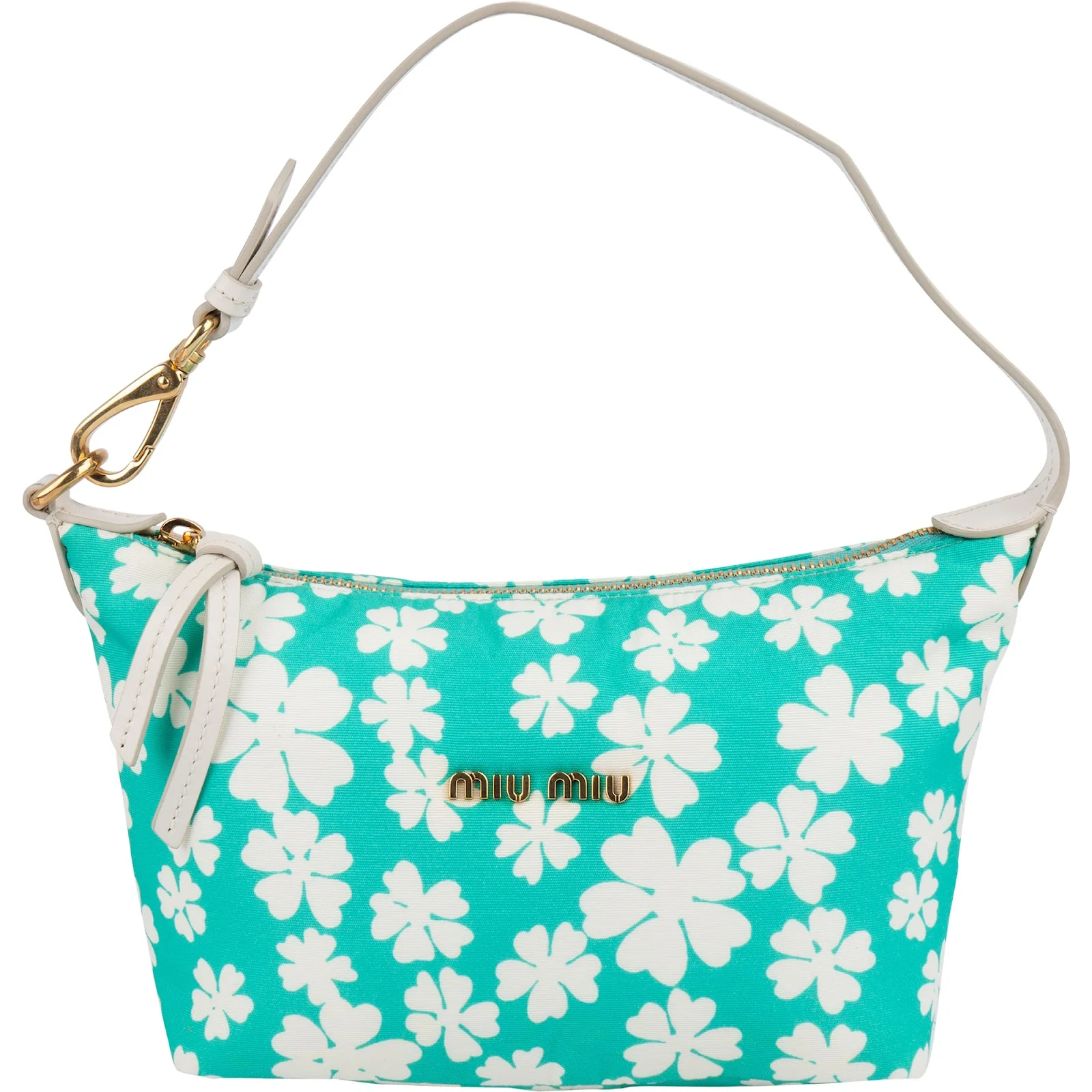 Miu Miu Nylon Flower Print Mini Pouch Handbag