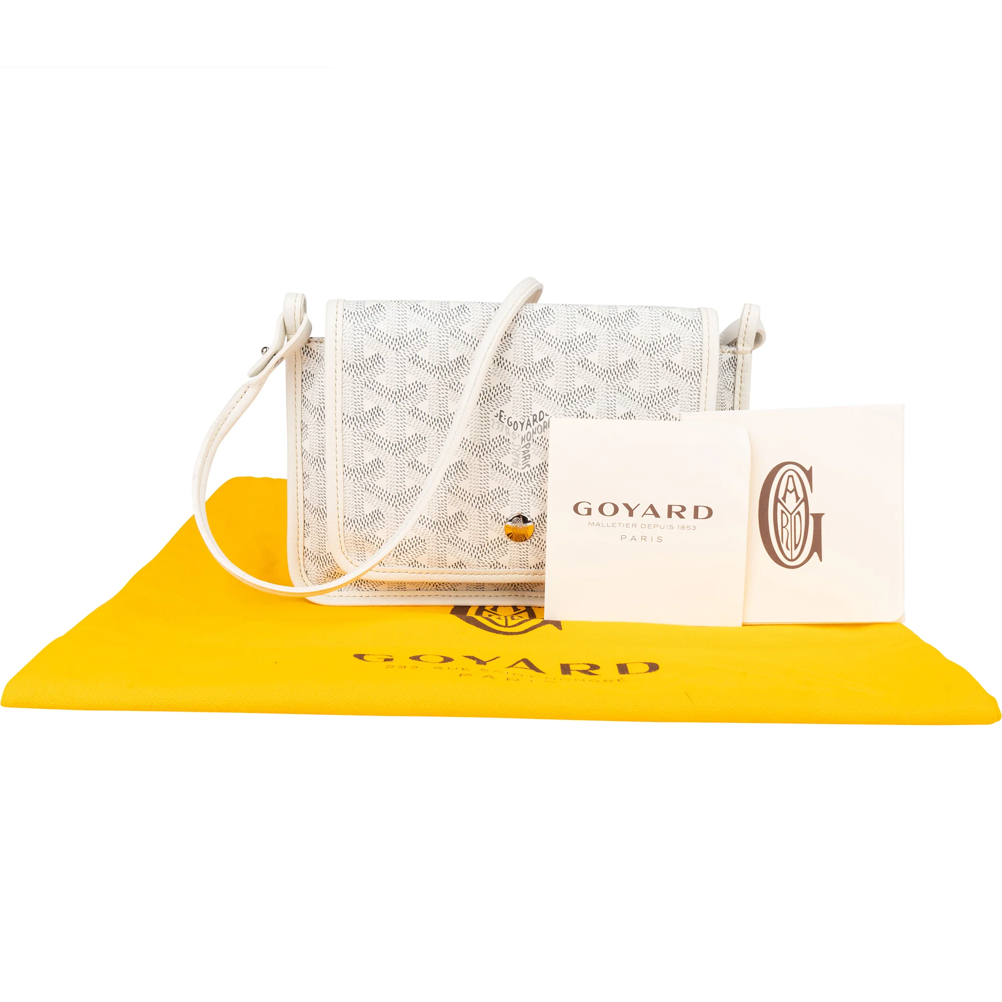Goyard White Goyardine Monogram Plumet Flat Crossbody