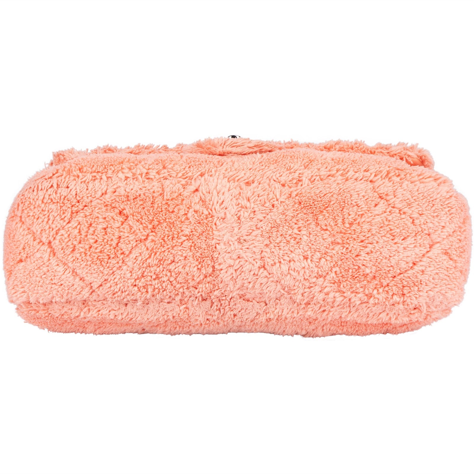 Chanel Pink Terry Cloth Coco Single Flap Shoulder Bag