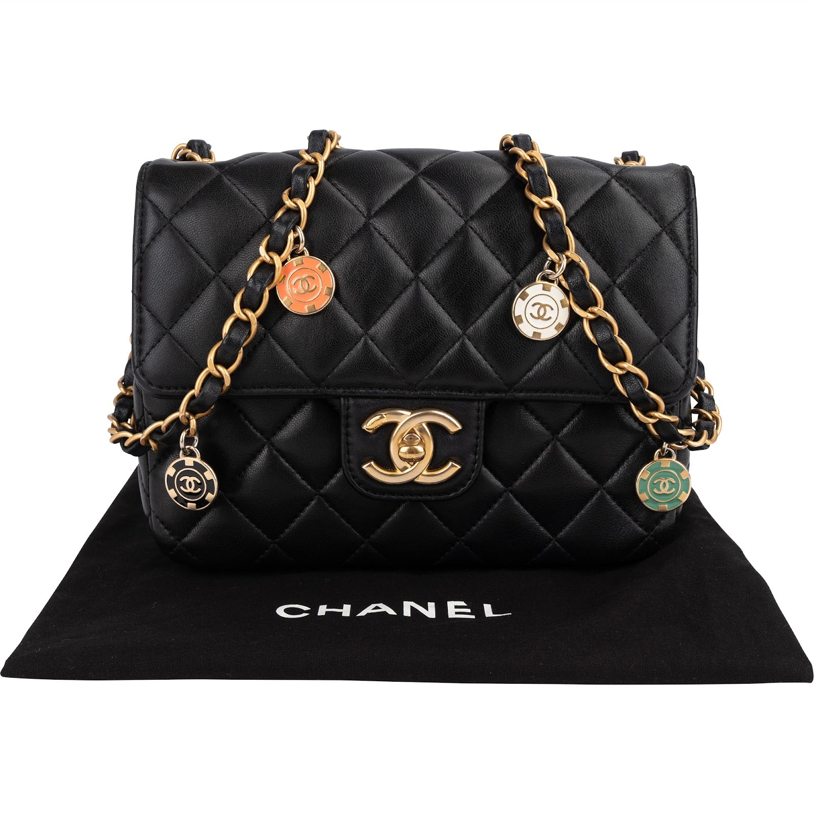 Chanel Quilted Lambskin Mini Rectangular Flap Casino Charms Crossbody Bag