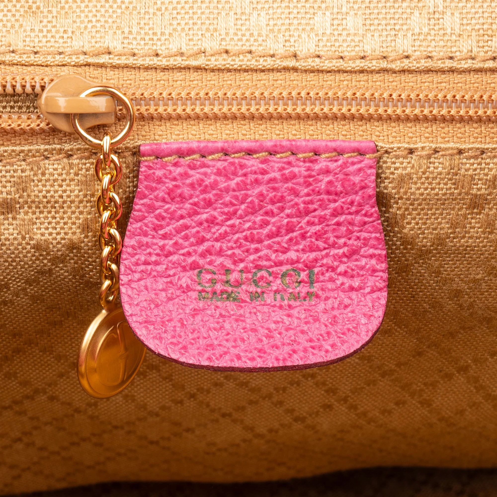 Gucci Pink Suede Bamboo Rucksack