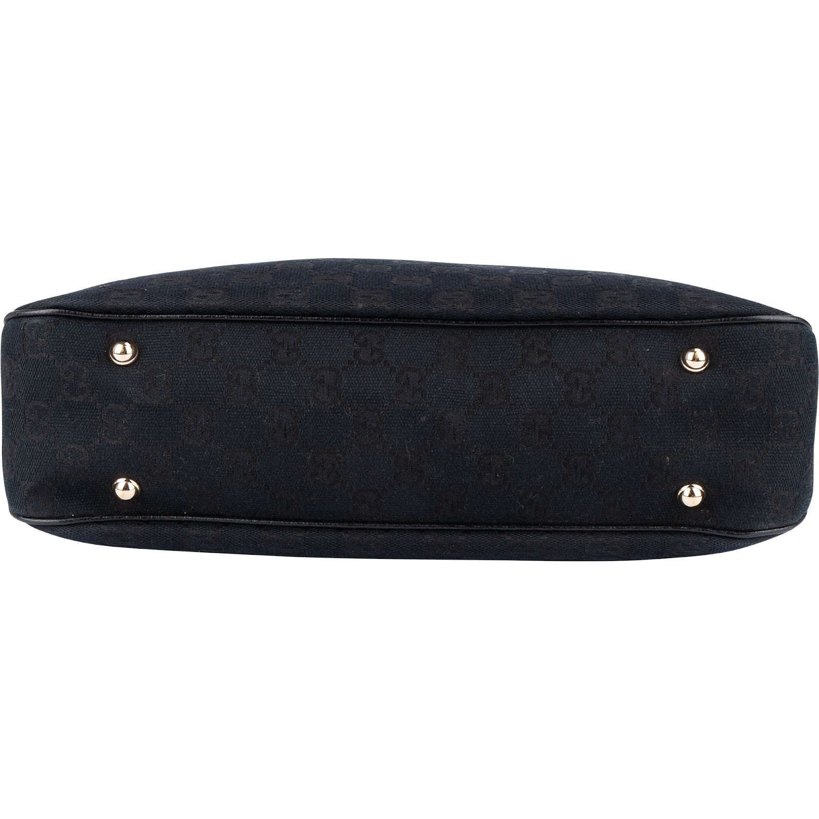Gucci Monogram GG Studded Bamboo Hobo Handbag