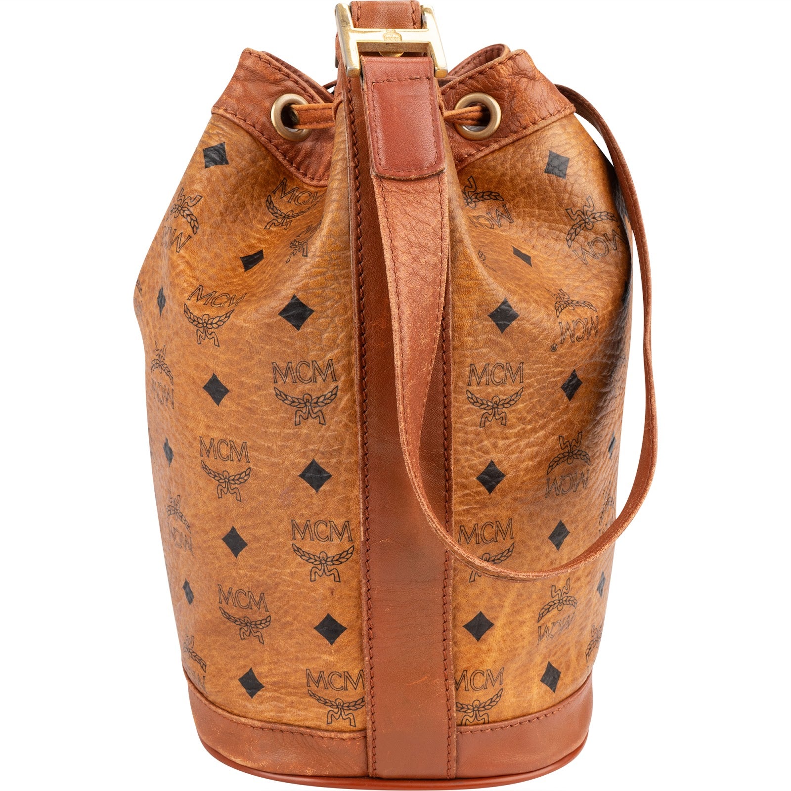 MCM Monogram Visetos Drawstring Bucket