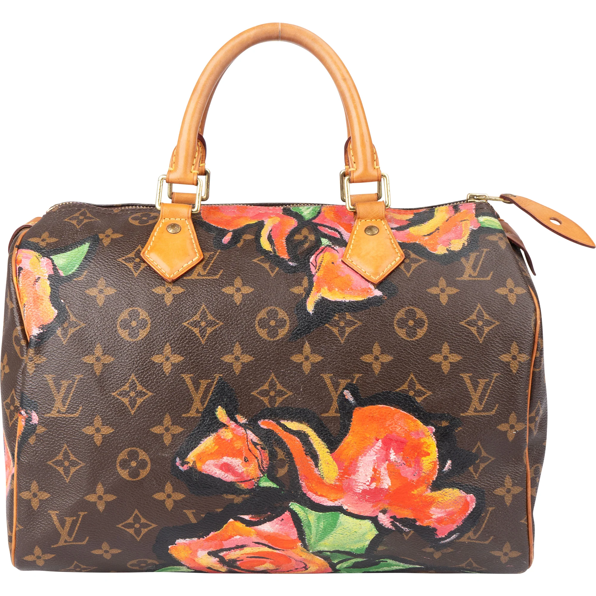 Louis Vuitton Canvas Monogram Roses By Stephen Sprouse Speedy 30 Boston Bag