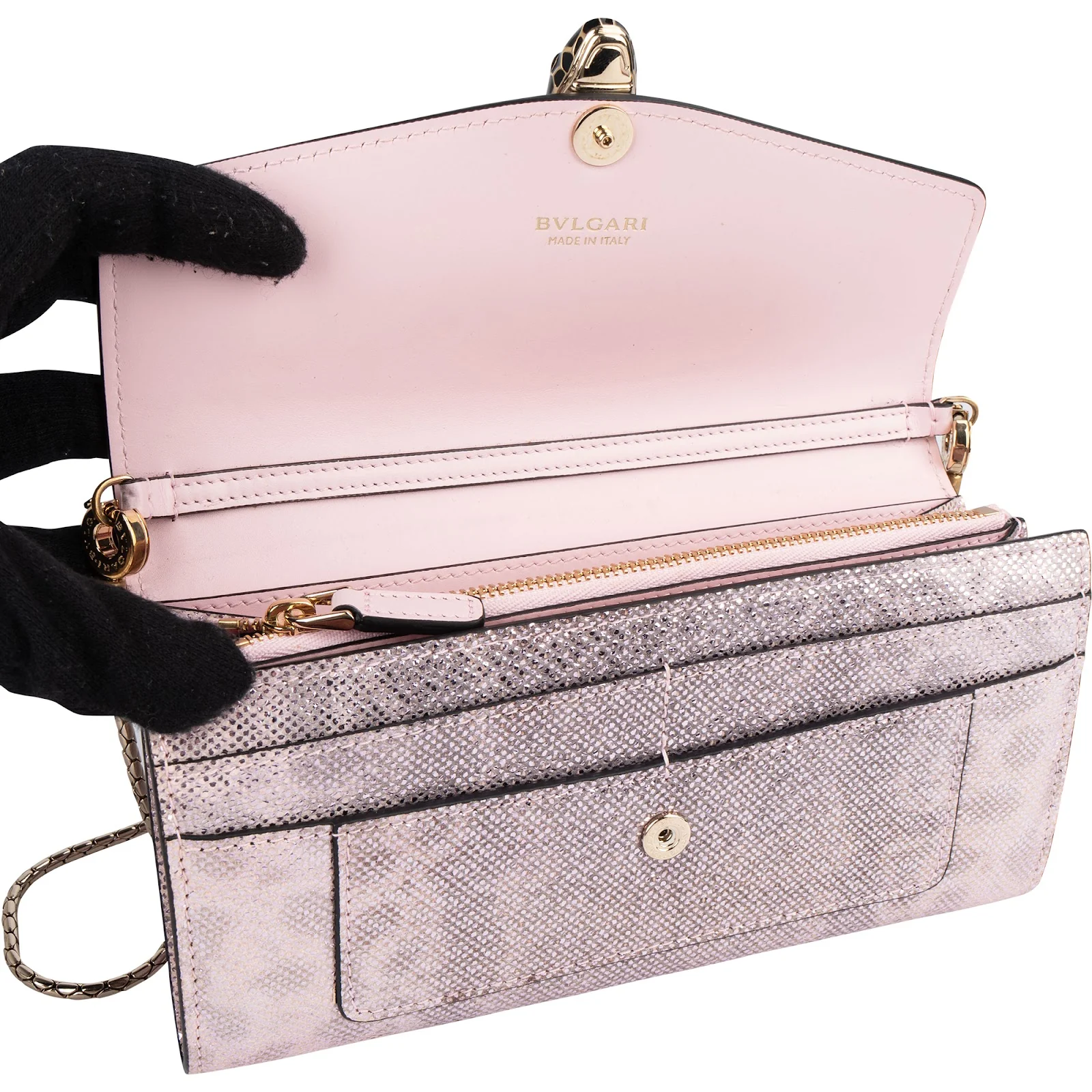 Bvlgari Metallic Serpenti Forever Wallet On Chain Crossbody Bag