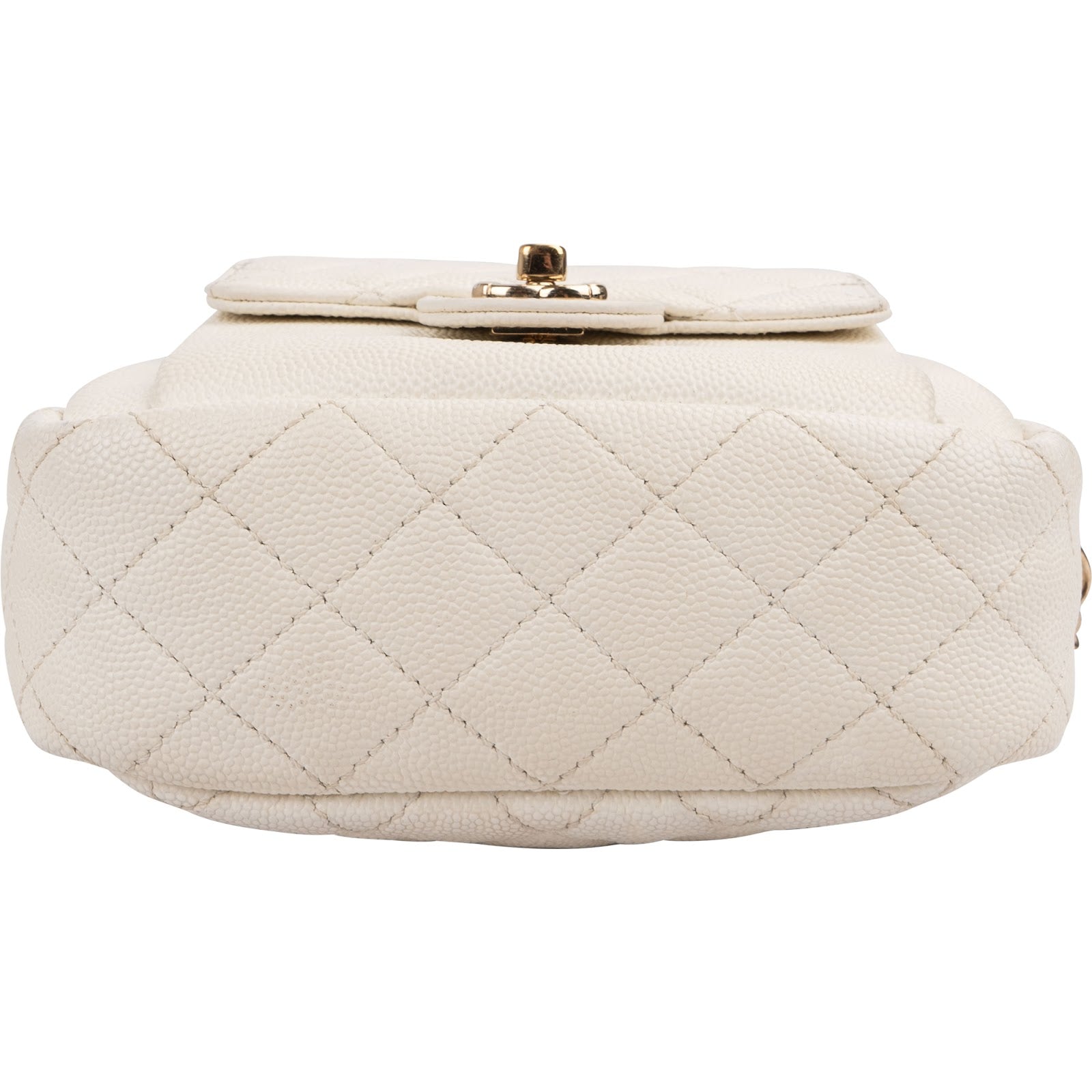 Chanel Quilted Caviar Leather Small Round Camera Crossbody Bag
