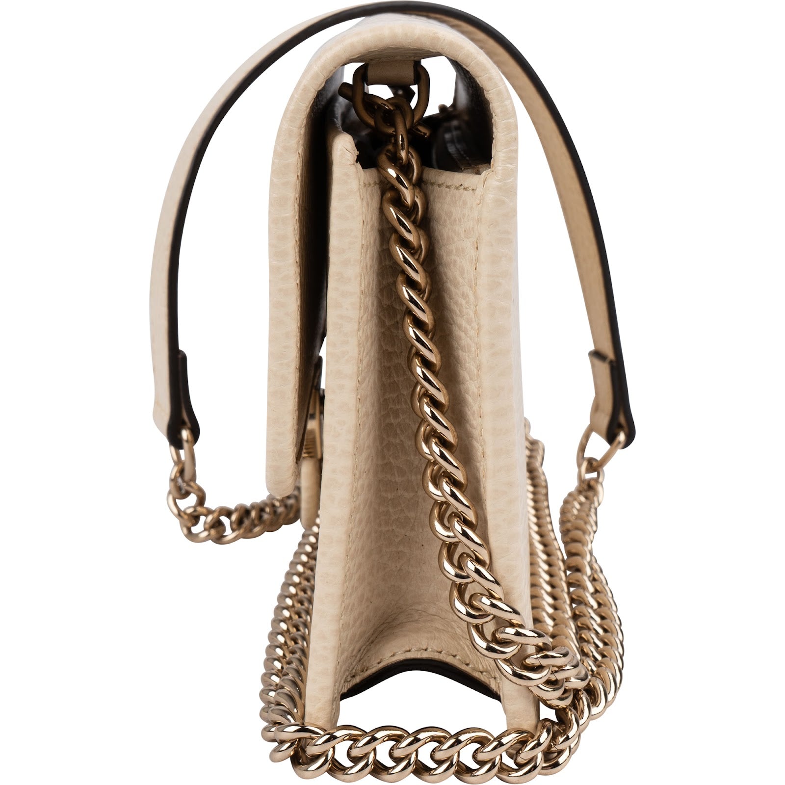 Gucci Grained Leather Interlocking GG Wallet On Chain