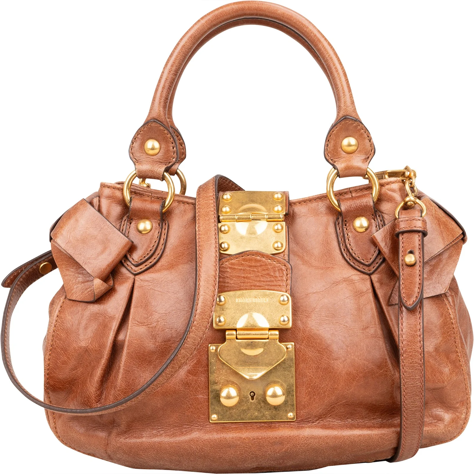 Miu Miu Vitello Lux Bow City Handbag