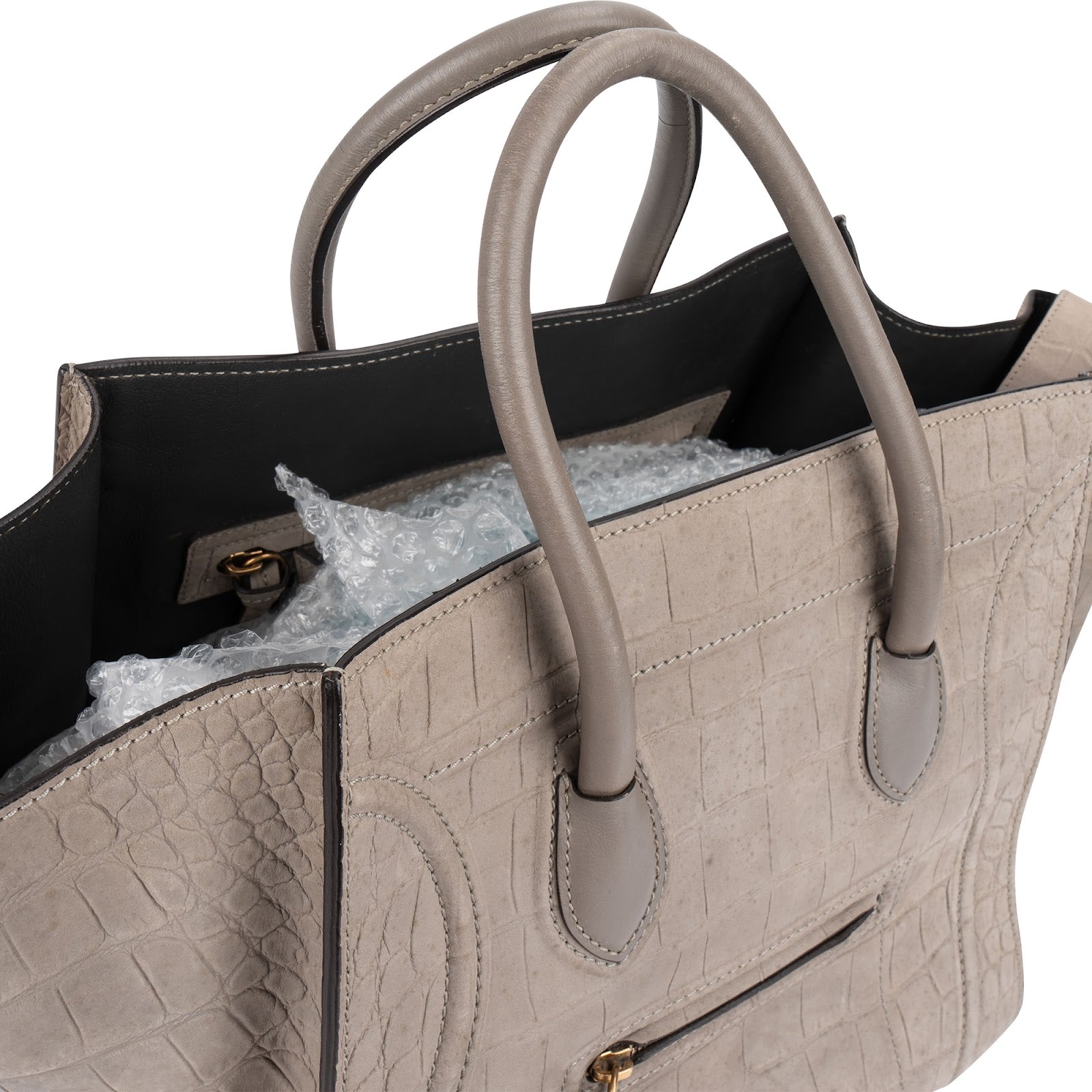 Sac à main Phantomm de Céline en daim et cuir « Croc Optic »