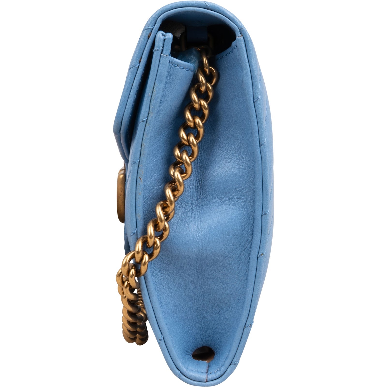 Gucci Chevron Matelassé Leather GG Marmont Wallet On Chain