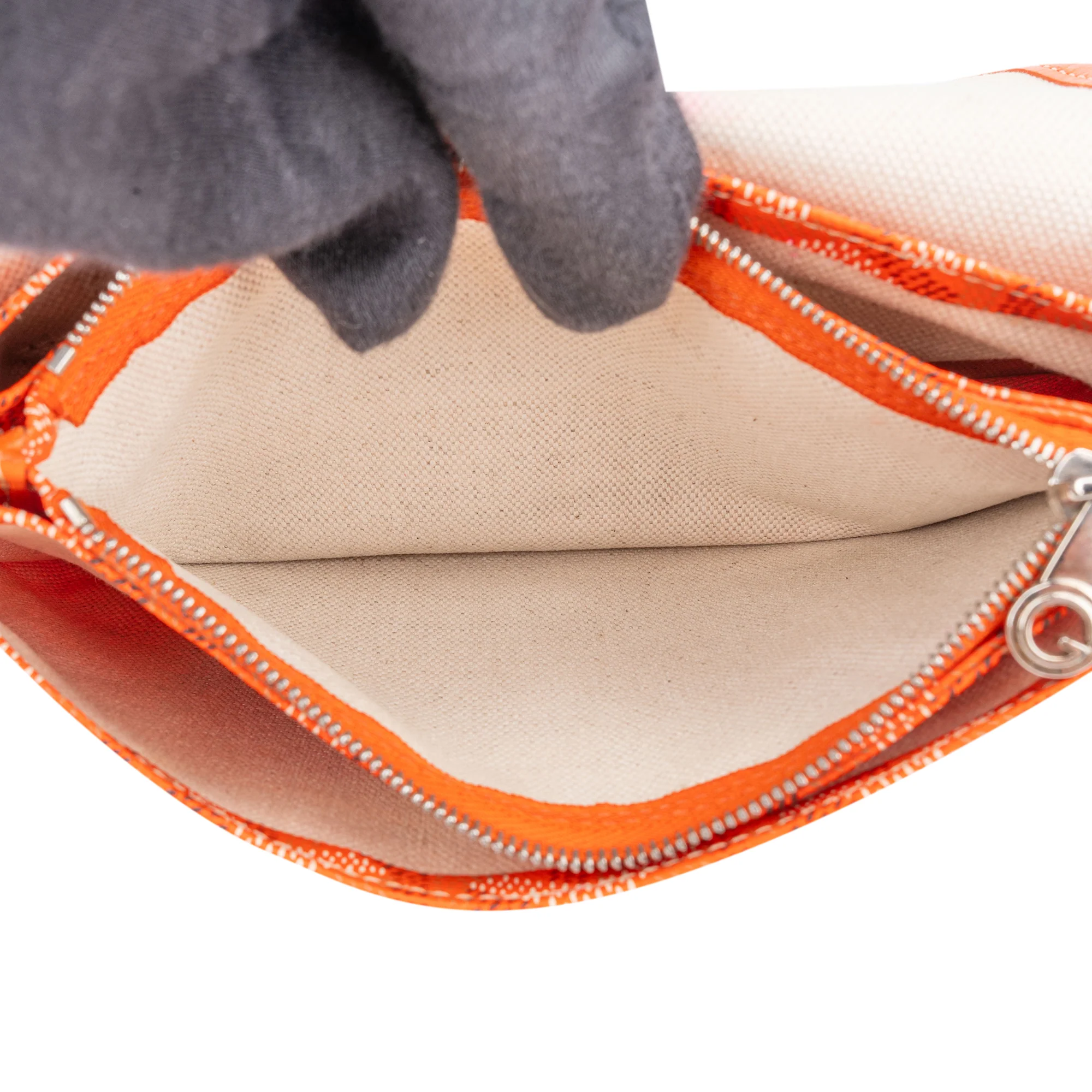 Goyard Orange Goyardine Monogram Plumet Flat Crossbody Bag