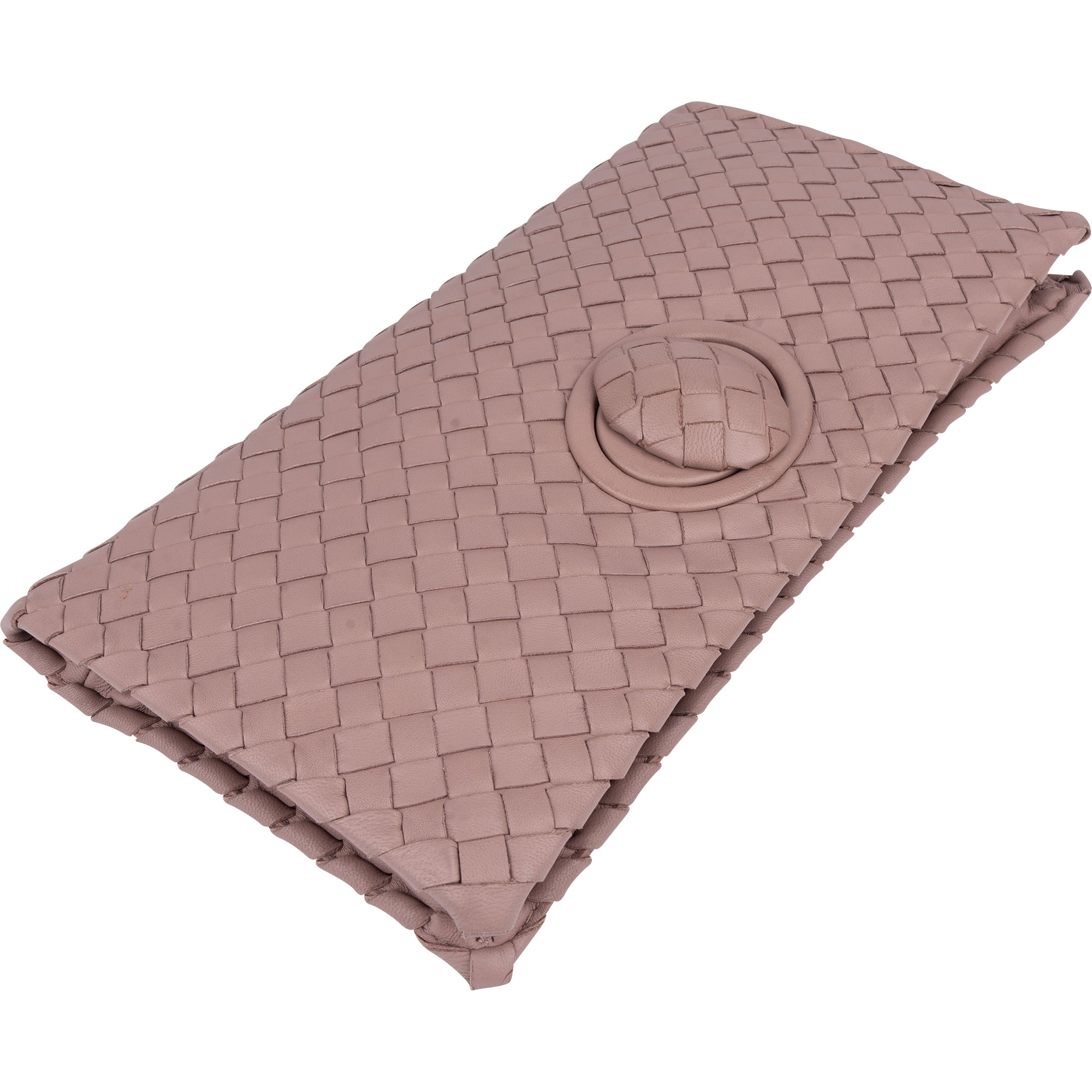 Bottega Veneta Intrecciato Leather Turnlock Clutch