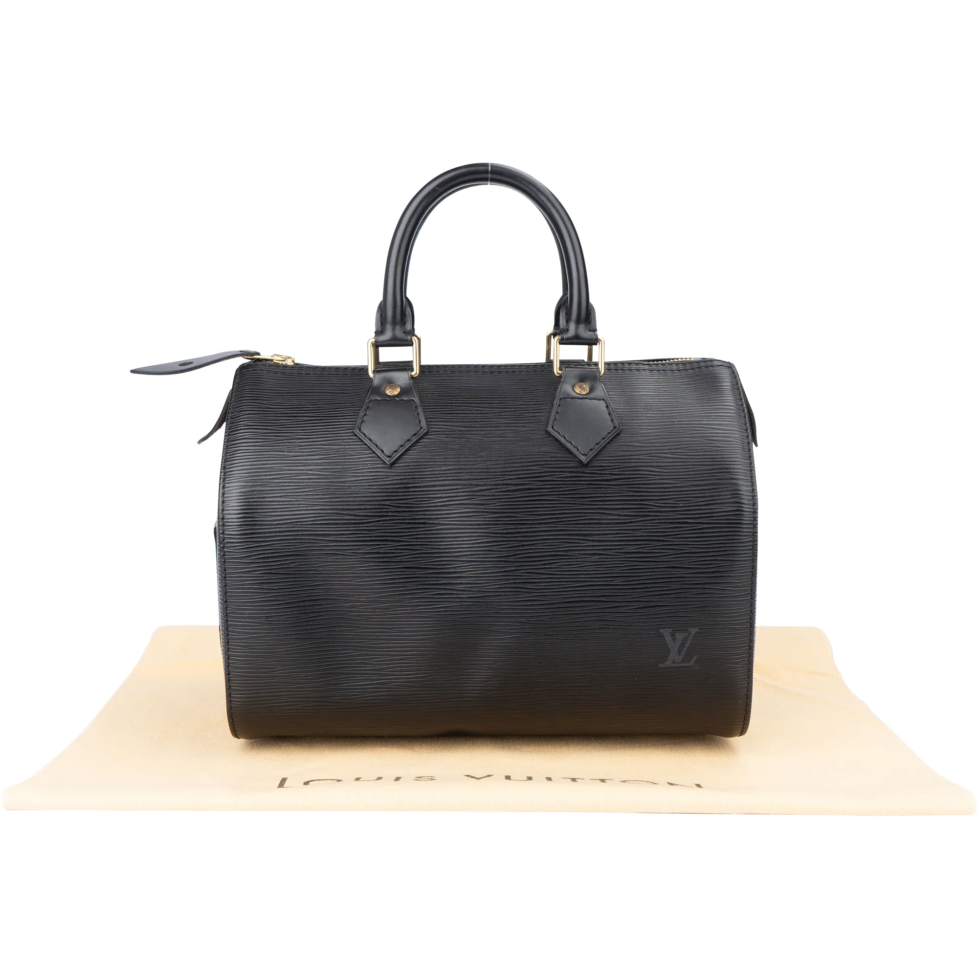 Louis Vuitton Noir Epi Leather Speedy 25 Handbag