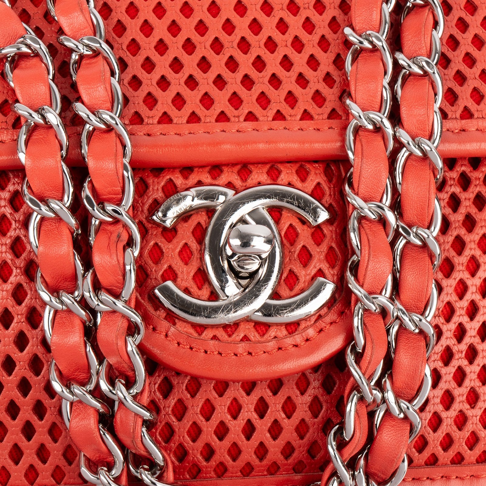 Chanel - Perforated Leather Single Flap Shoulder Bag
